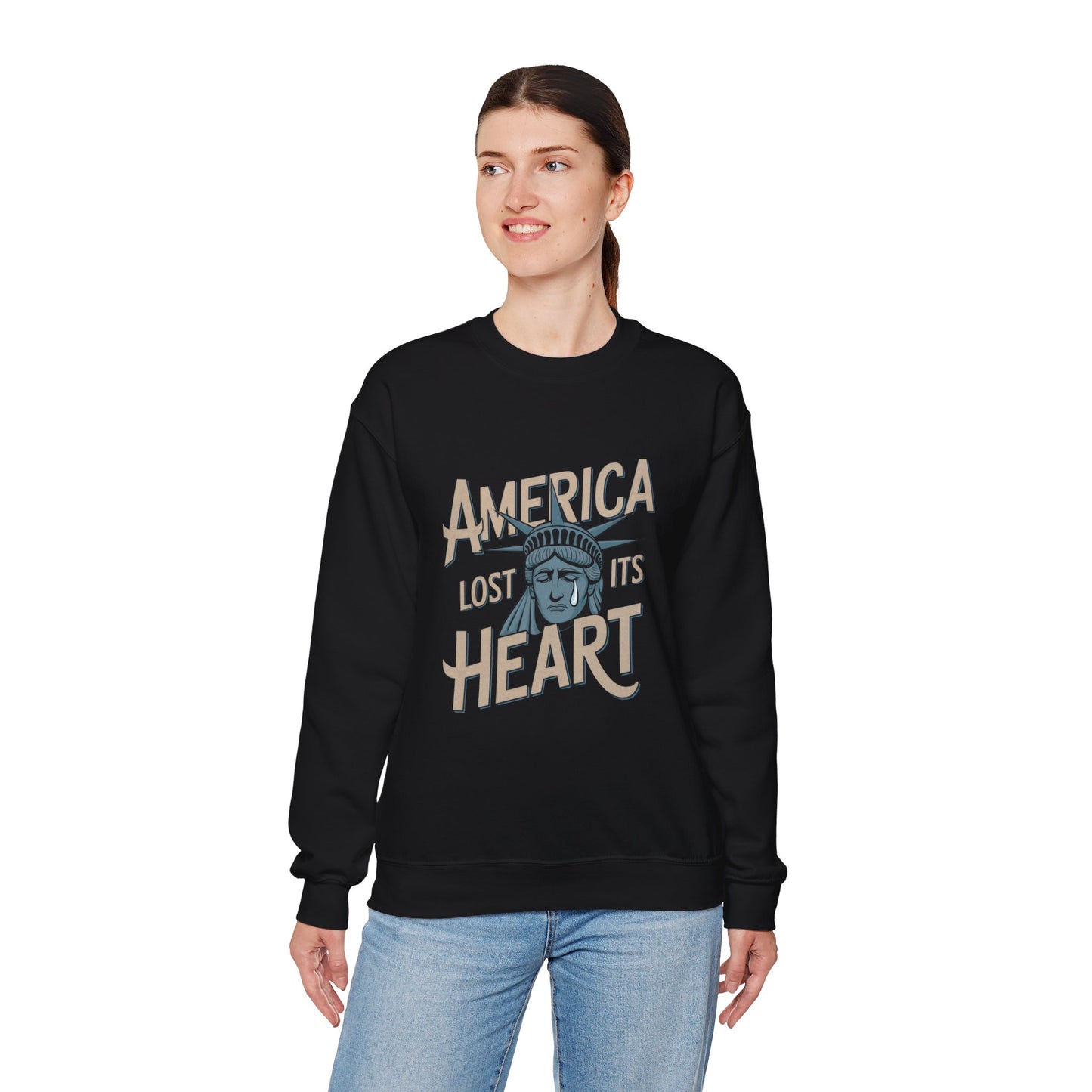 America Lost Its Heart Sweatshirt, Anti Trump Sweatshirt, Unisex Style, Free Shipping, Lady Liberty, Statue of Liberty, Shame on America