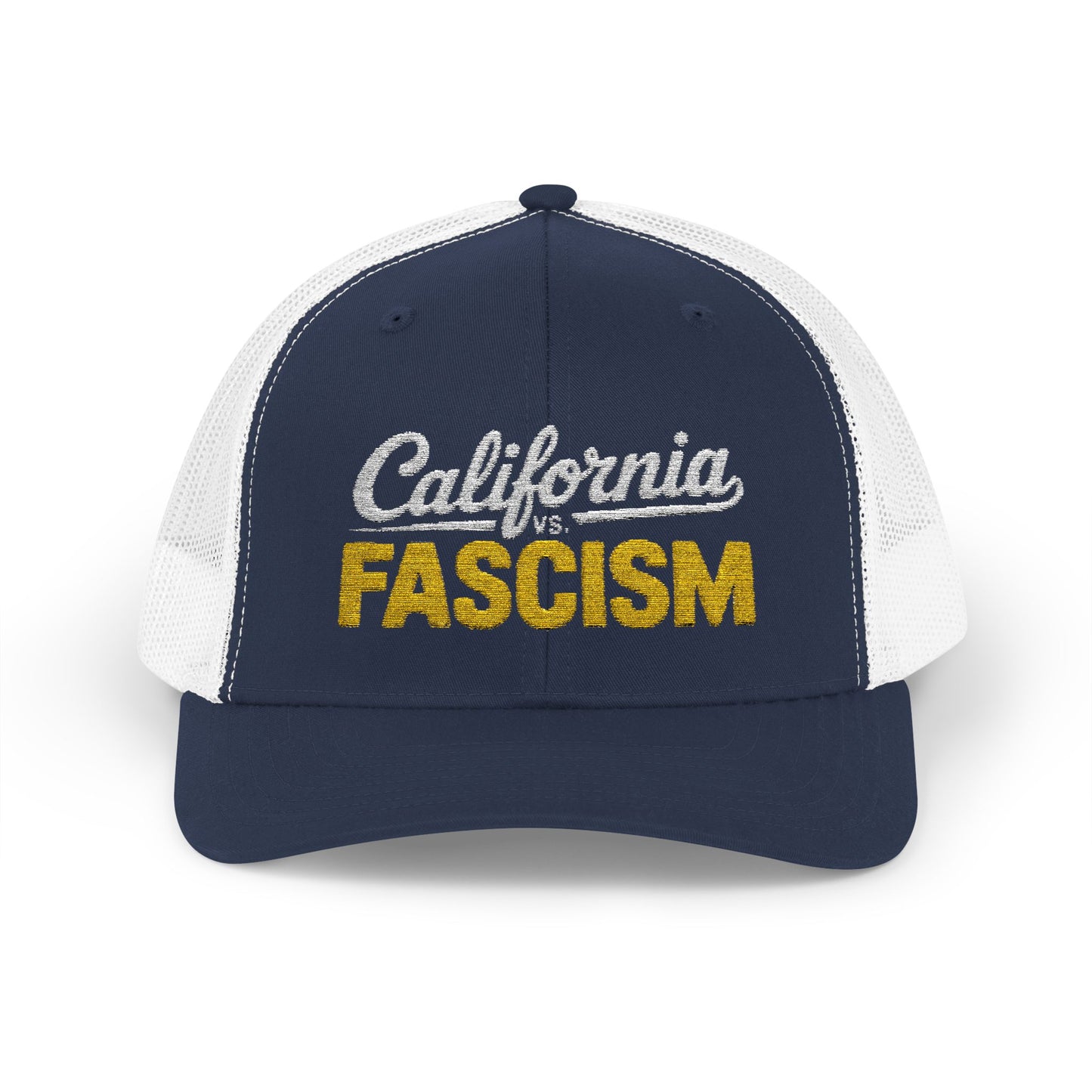 California vs. Fascism Embroidered Snapback Trucker Cap | Yes to Prop 50 Hat | Election Rigging Response Act Hat