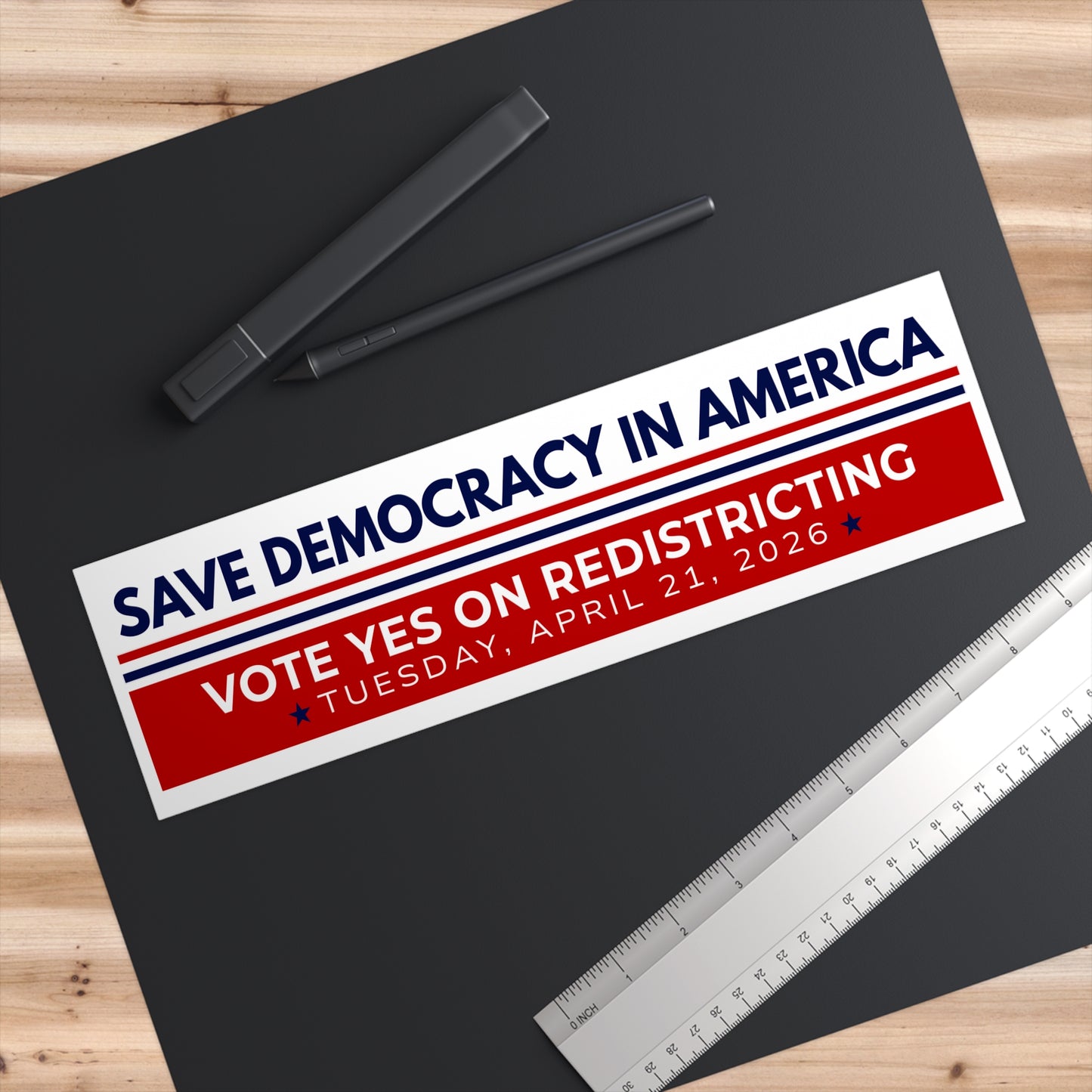 Vote Yes on Virginia Redistricting Bumper Sticker, 11" x 3", Virginia Special Election Bumper Sticker