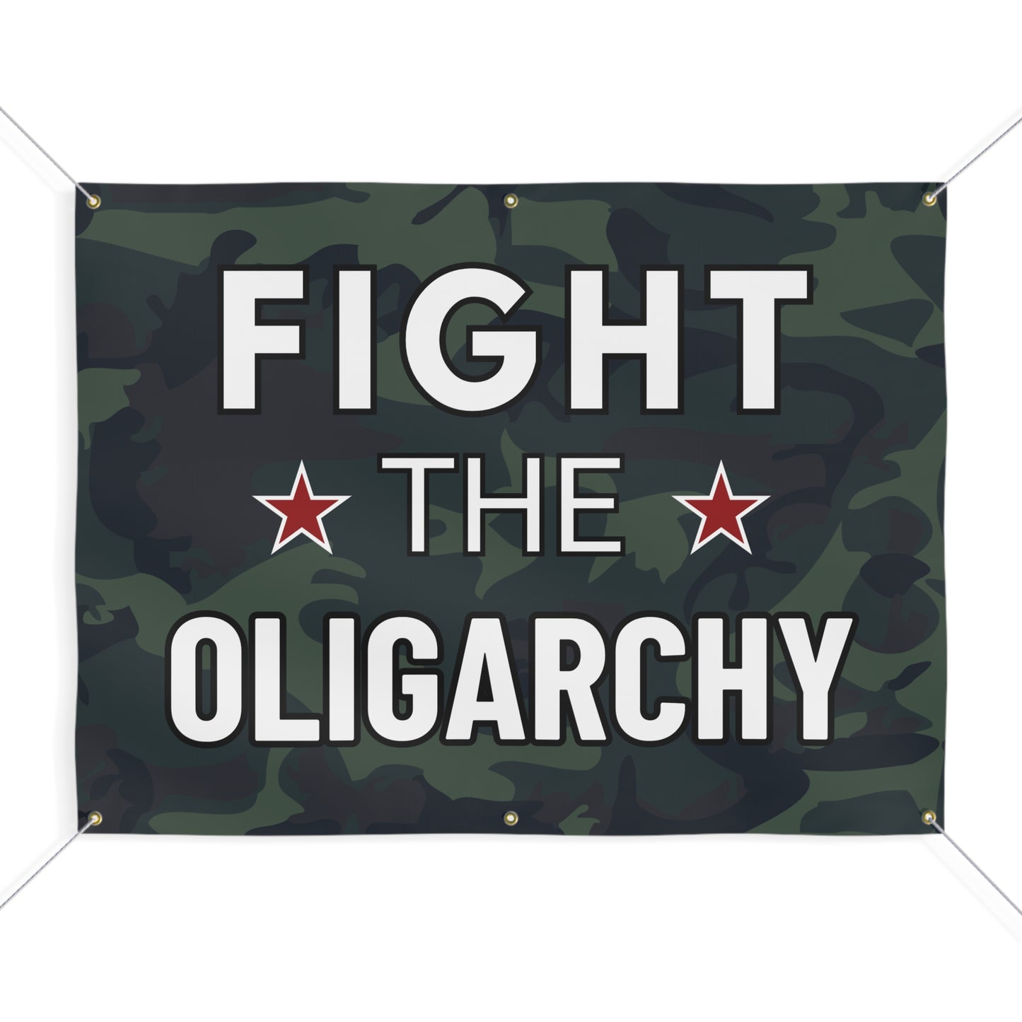 Fight the Oligarchy Banner | Pro-Democracy Vinyl Banner | 48" x 36" | Anti Elon Banner