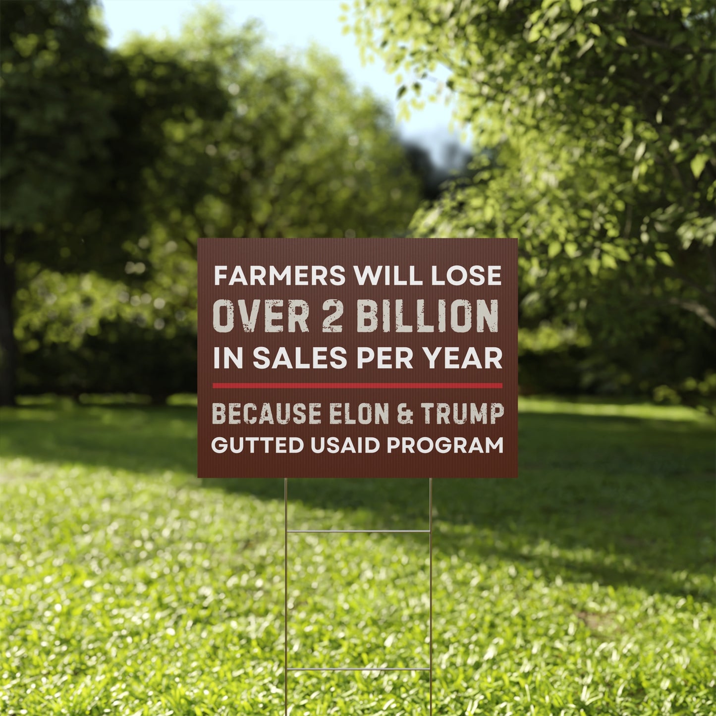 Farmers Protest Yard Sign | Anti-Trump USAID Sign | 24"x18" Heavy-Duty Political Sign