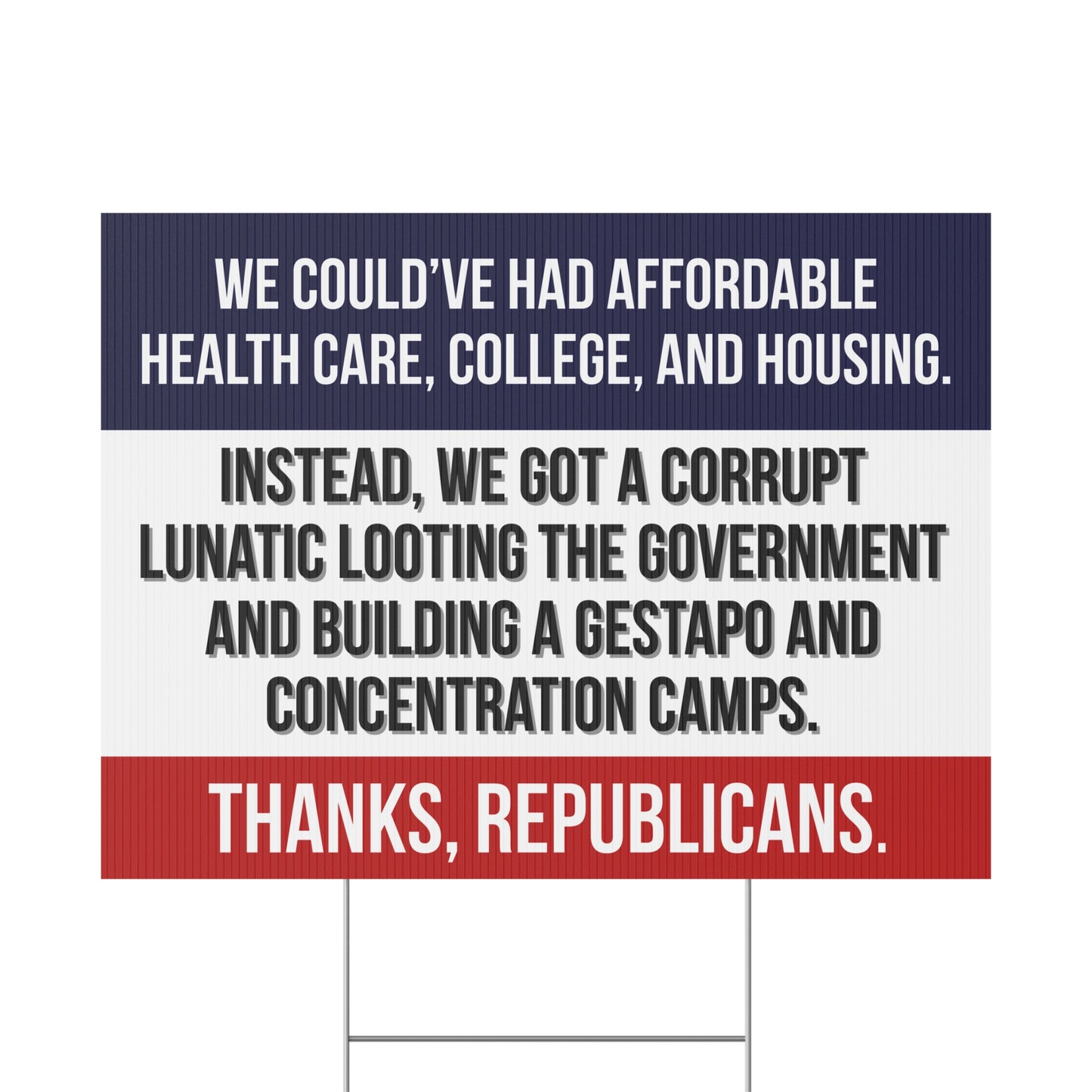 Anti Trump Yard Sign | Protest Sign | Anti Trump Sign | Political Yard Sign - Print on Both Sides - 18" x 24"