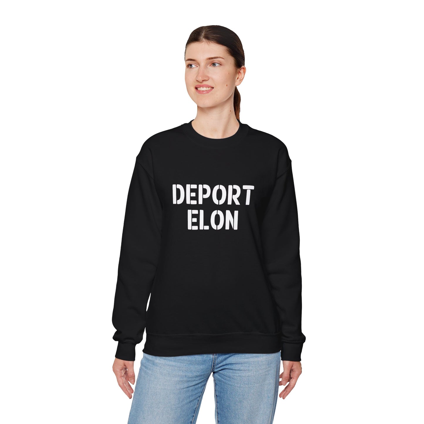 Deport Elon Sweatshirt, Unisex, Pro-Democracy Design, Cotton/Polyester Blend