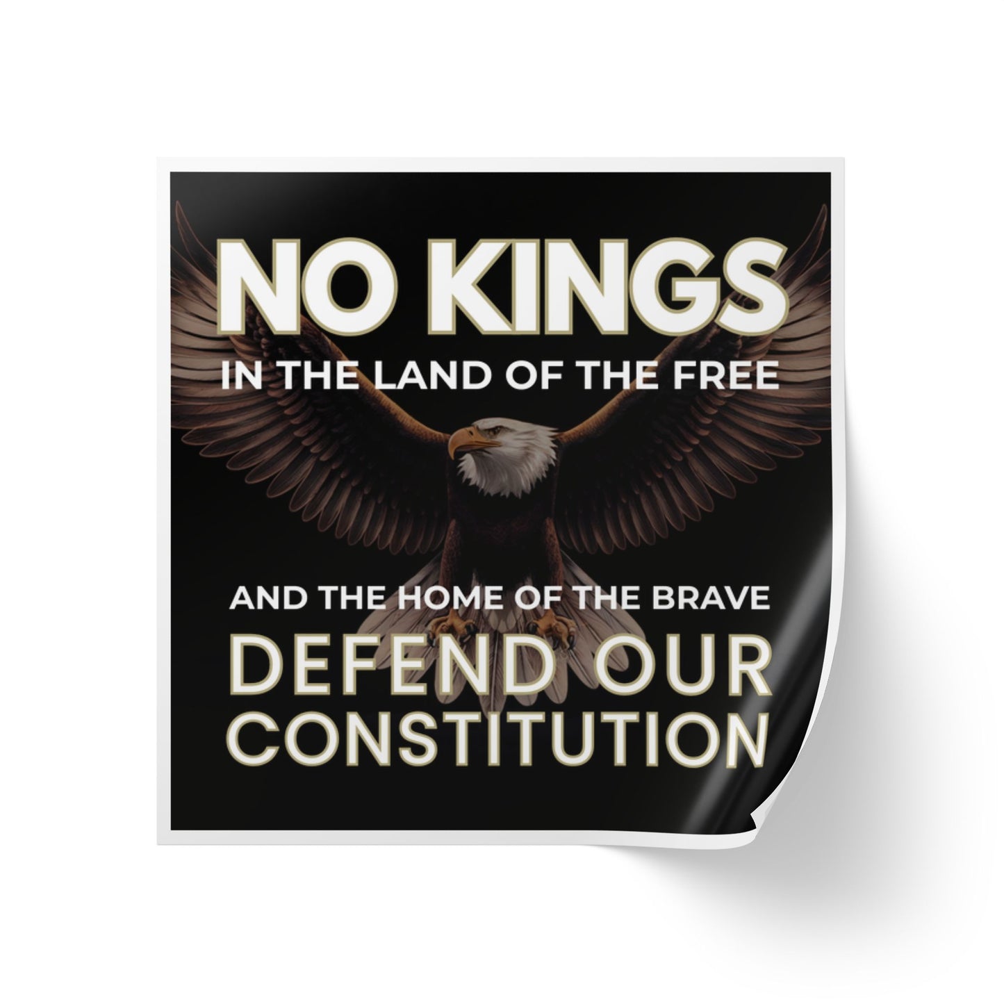 No Kings Wholesale Political Sticker Rolls – 2″×2″ Vinyl, Waterproof, High Turnover & Profit Margin
