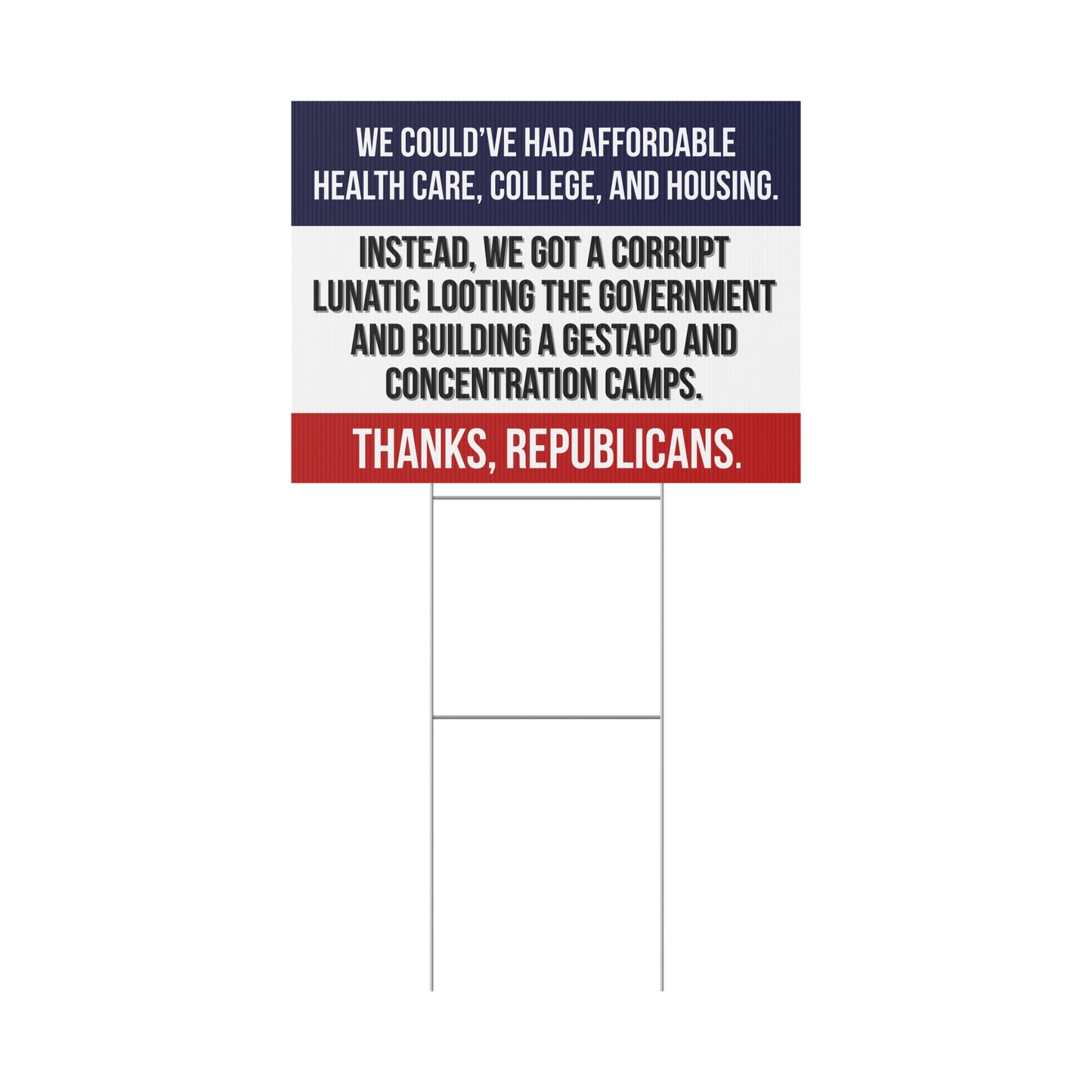 Anti Trump Yard Sign | Protest Sign | Anti Trump Sign | Political Yard Sign - Print on Both Sides - 18" x 24"