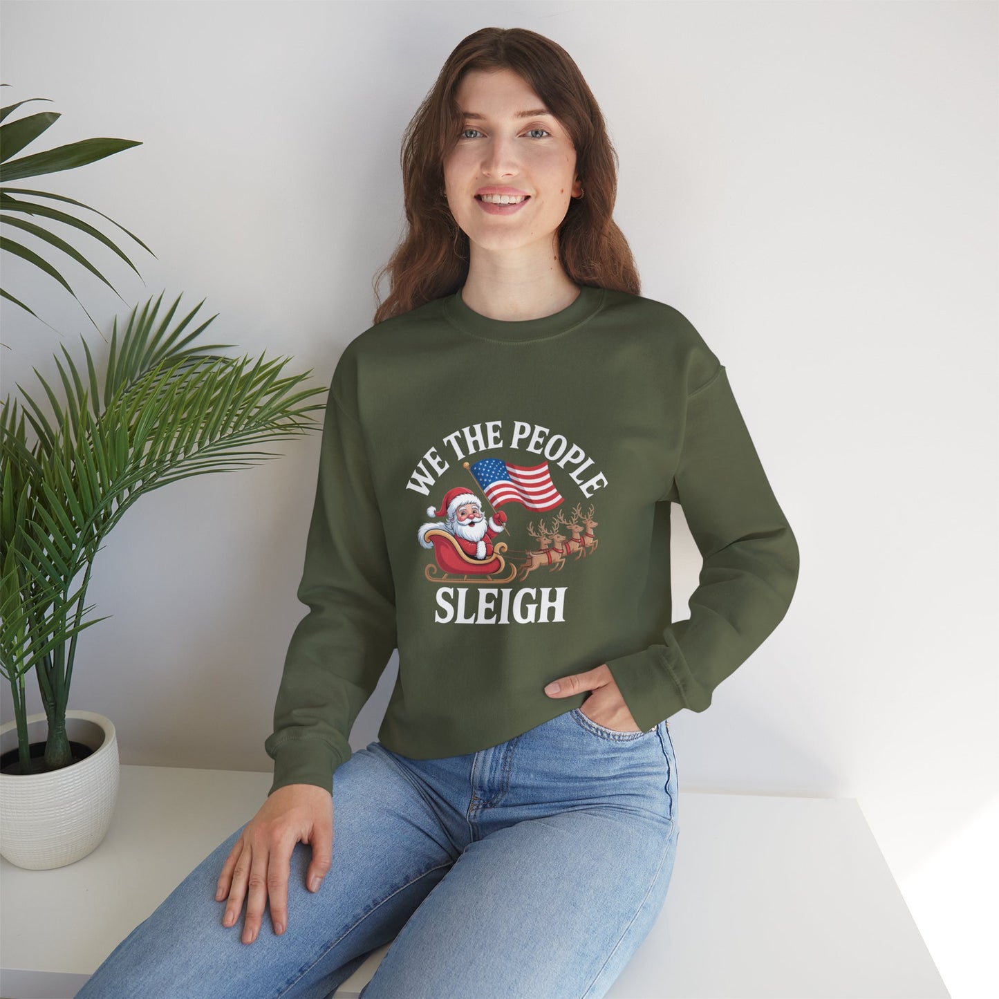 We the People Sleigh Sweatshirt, Merry Resistmas Sweatshirt, Holiday Sweatshirt, Christmas Sweatshirt, Unisex, Many Colors, Free Shipping