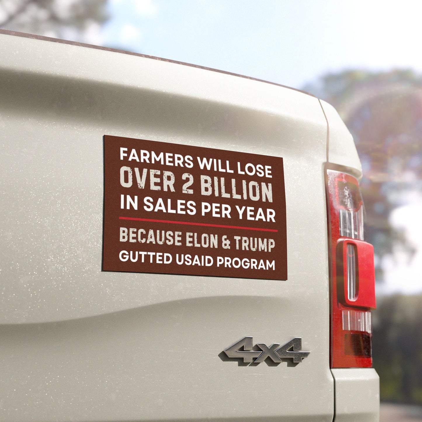 Farmers USAID Car Magnet | Anti-Trump Bumper Magnet | Pro-Democracy Voter Magnet