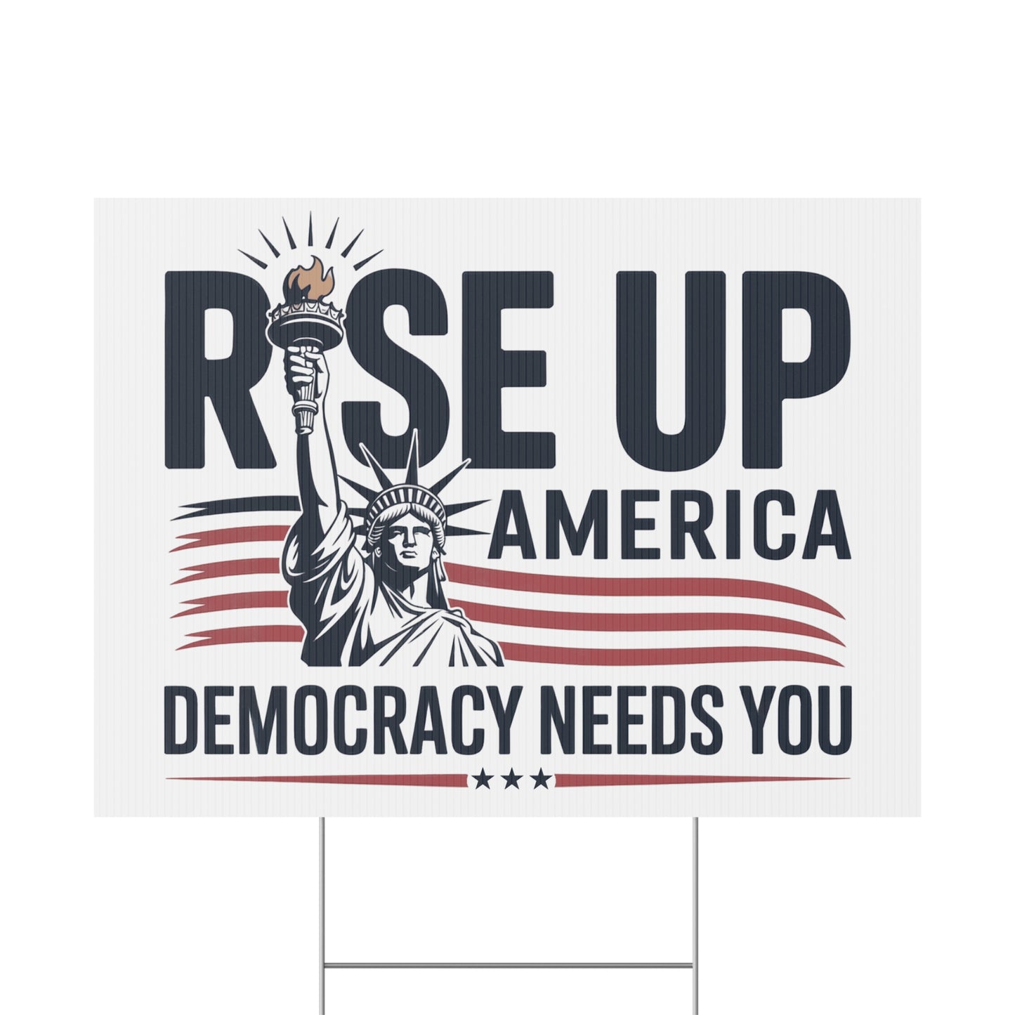 Democracy Yard Sign, Anti Trump Yard Sign, Rise Up America, Political Yard Sign, Print on Both Sides, Multiple Sizes