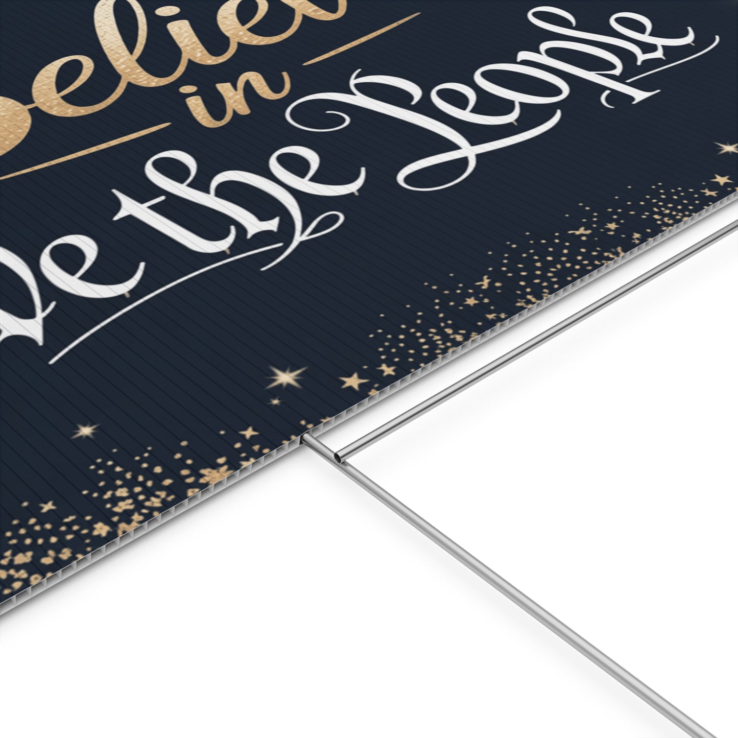 Believe in We the People Yard Sign, Political Christmas Yard Sign, Holiday Yard Sign with H Stake, 24" x 18", Anti Trump Yard Sign