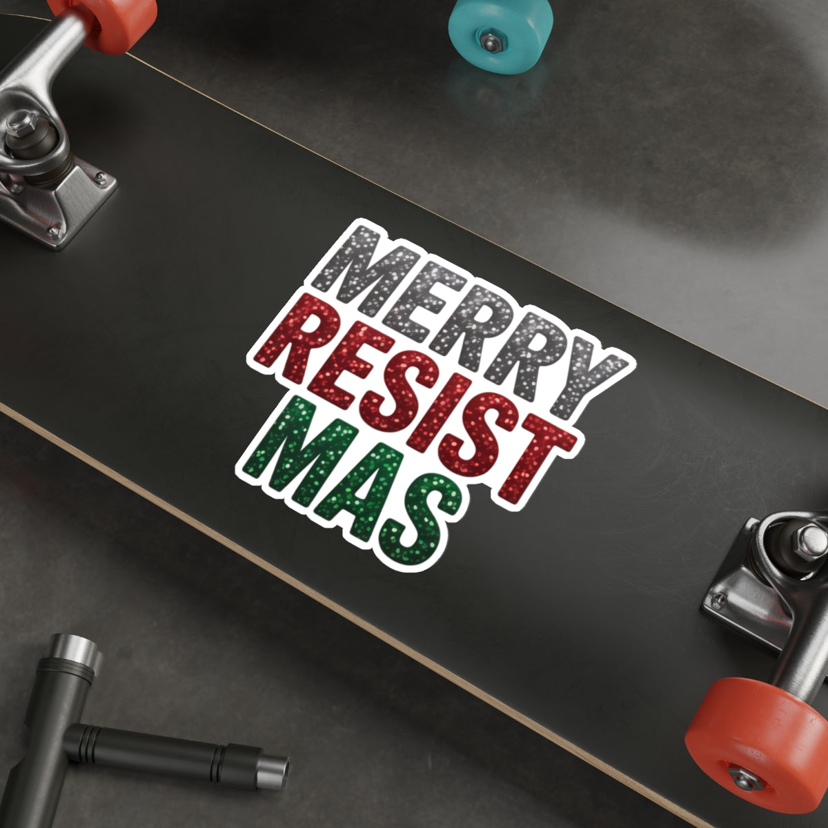 Merry Resistmas Sticker, Premium Vinyl, Indoor/Outdoor, Multiple Sizes Available, Holiday Stickers, Christmas Stickers, Anti Trump Stickers