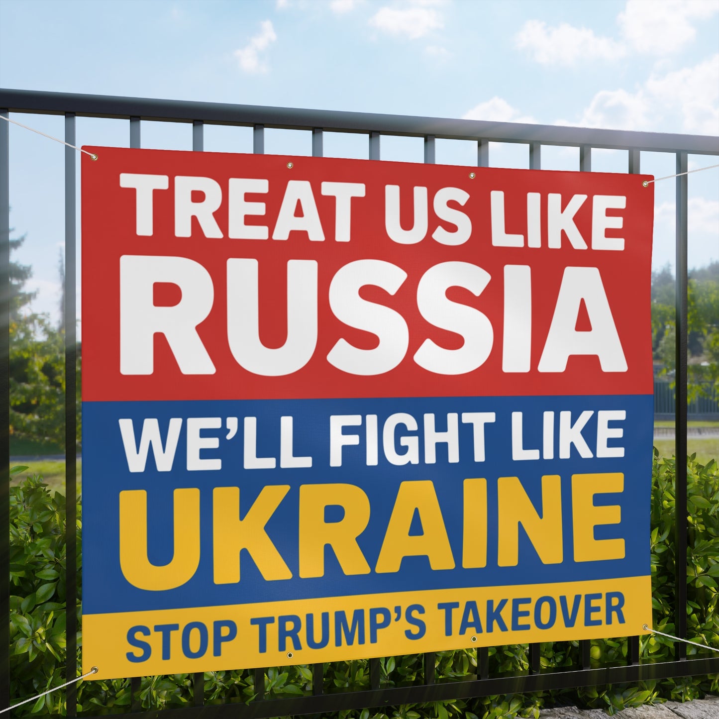 Stop Trump's Takeover Banner, DC Protest Sign, Free DC Sign, Custom Vinyl Banner, 2 Sizes, Ropes Included, Free Shipping, Anti Trump Signs