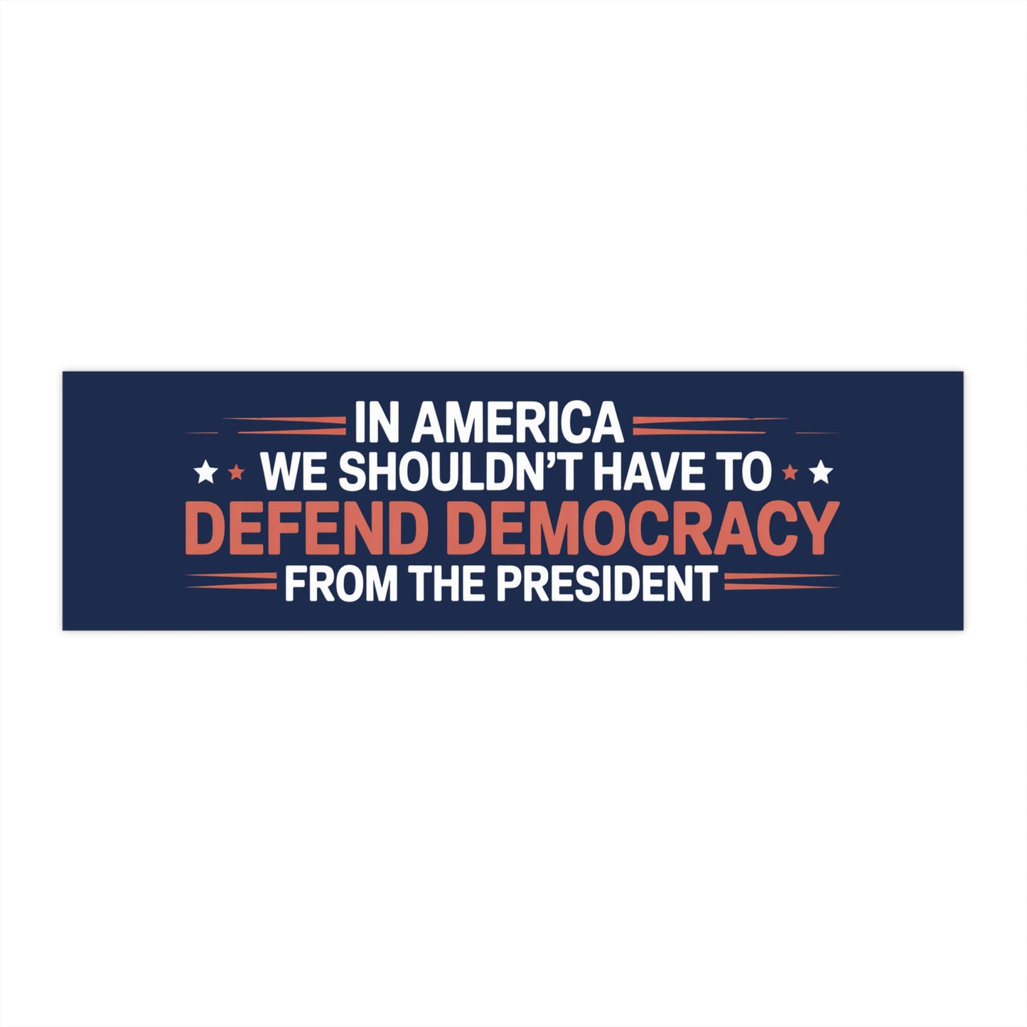 Defend Democracy Bumper Sticker, Anti Trump Bumper Sticker, Resistance Bumper Sticker, Anti-Trump Bumper Sticker, Free Shipping