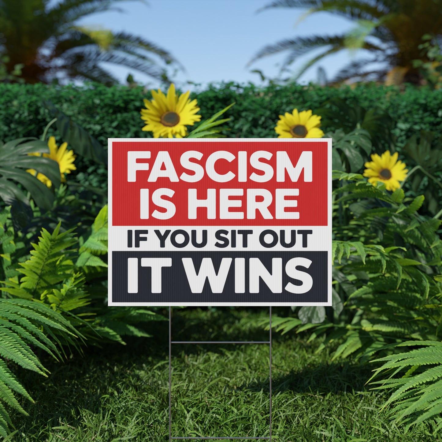 Fascism is Here Yard Sign, Fascism Yard Sign, Defend Democracy Yard Signs, Anti Trump Yard Signs, Resistance Yard Signs