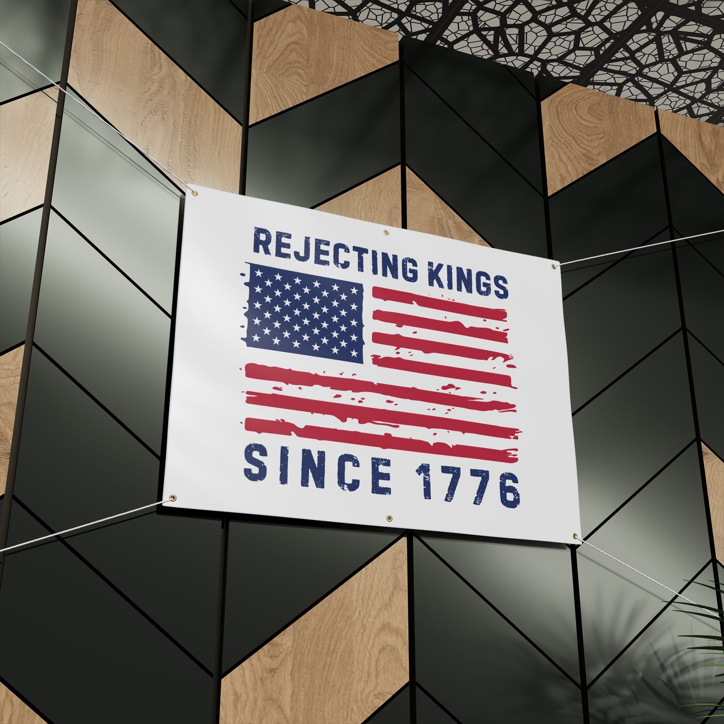 Rejecting Kings Since 1776 Banner | Anti-Trump Protest Banner | 48" x 36" | Vinyl Banner