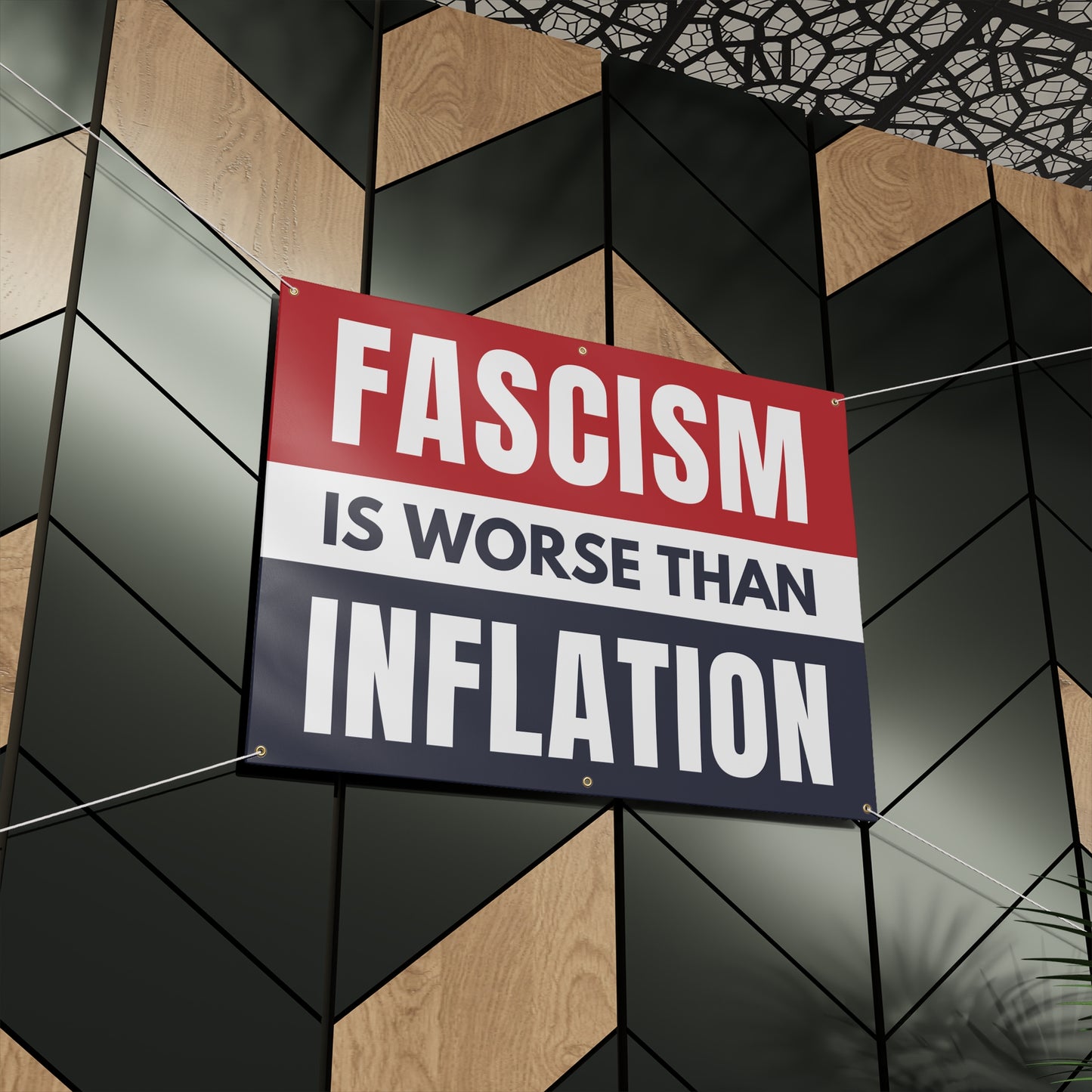Fascism is Worse Than Inflation Banner, Anti Trump Banner, Vinyl Indoor/Outdoor Banner, Free Shipping, Protest Banner, Political Banner