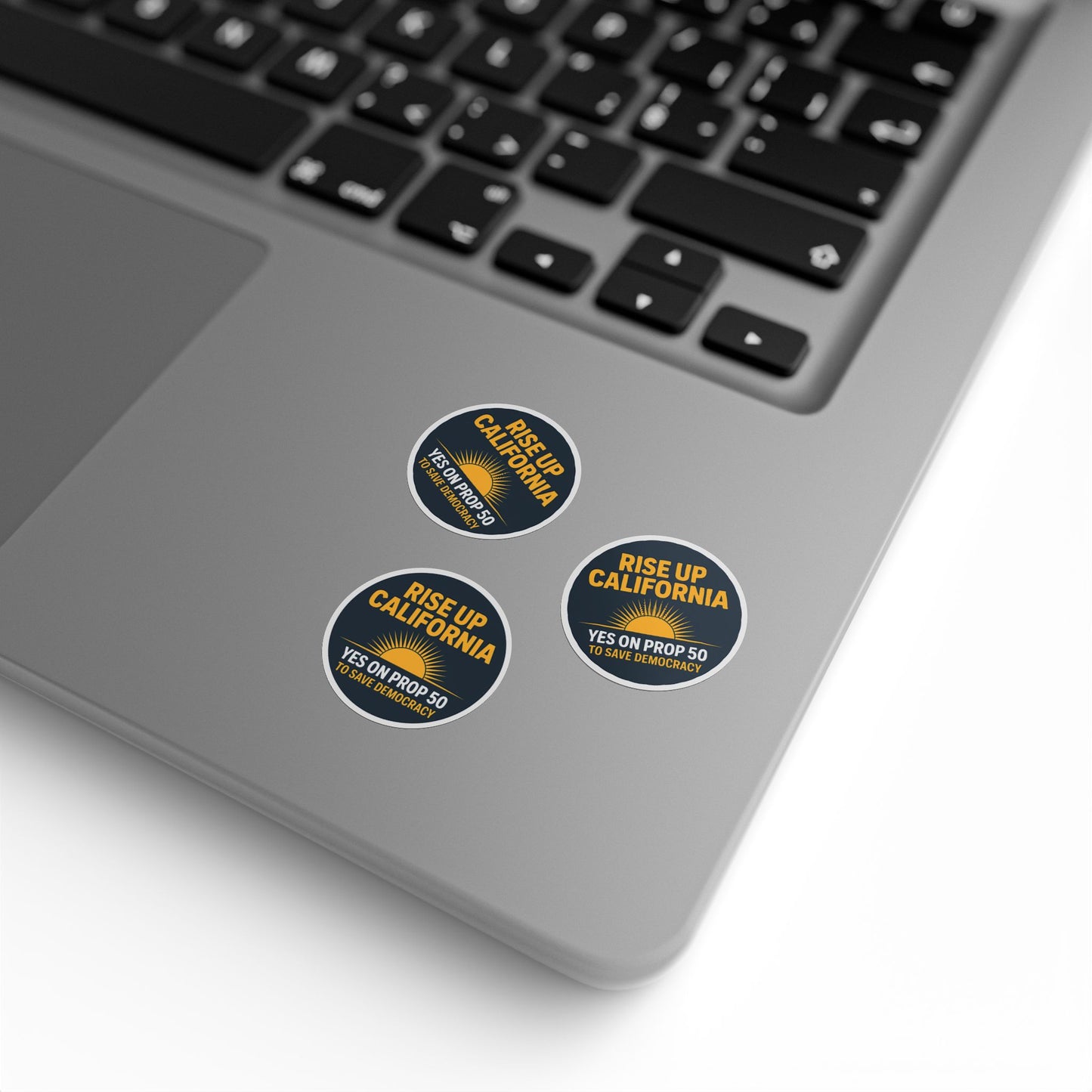 Yes on Prop 50 Stickers, Rolls of 50, 100 or 250, 1 inch or 2 inches, Free Shipping, Election Rigging Response Act Stickers.