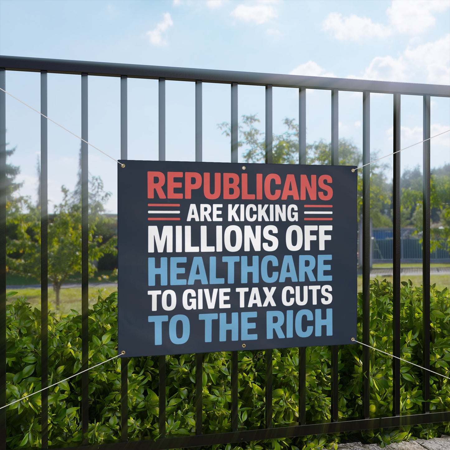 Medicaid Sign, Anti Trump Banner, Protest Banner, Anti MAGA Banner, Resistance Sign, Political Banner, 2 Sizes, Free Shipping