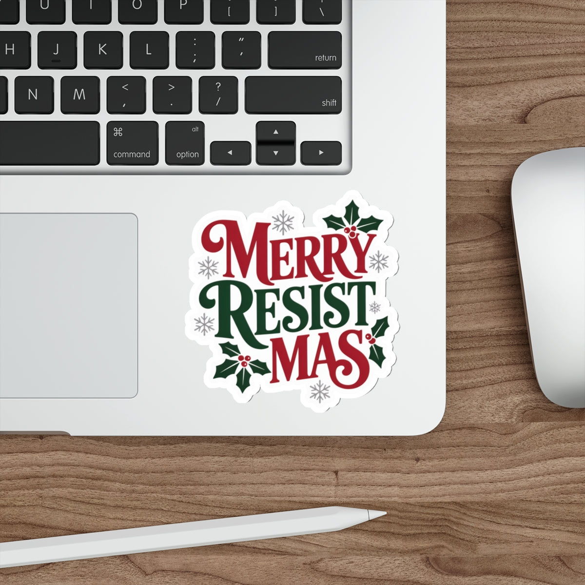 Merry Resistmas Sticker, Premium Vinyl, Indoor/Outdoor, Multiple Sizes Available, Holiday Stickers, Christmas Stickers, Political Gift