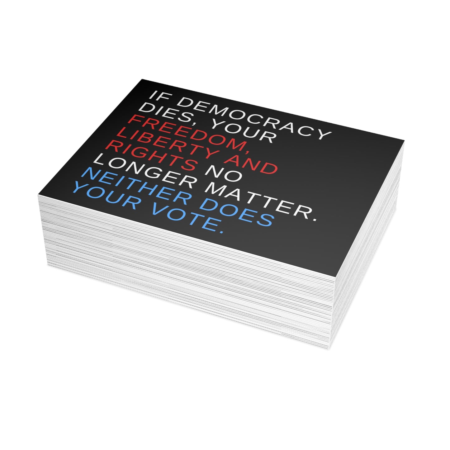 Political Postcards, No Envelopes, Social Justice Postcards, Democracy Postcards, Resistance Postcards, 6.25" x 4.6", 10, 30, 50 Pack