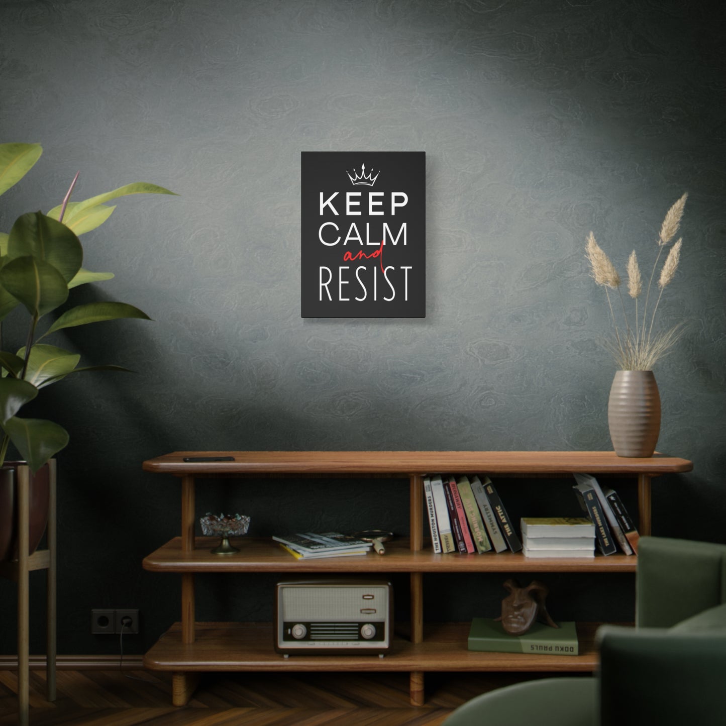 Keep Calm and Resist, Stretched Matte Canvas, Multiple Sizes