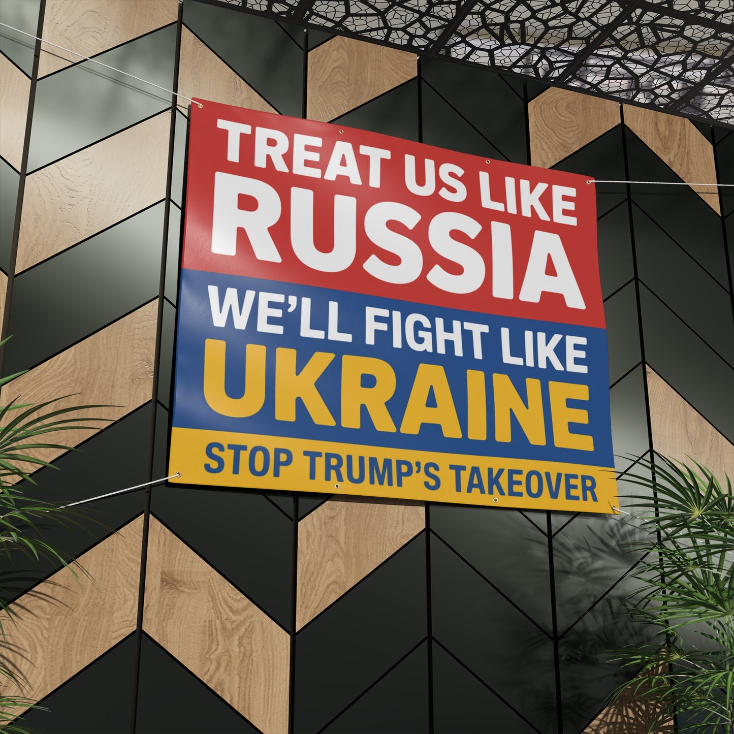 Stop Trump's Takeover Banner, DC Protest Sign, Free DC Sign, Custom Vinyl Banner, 2 Sizes, Ropes Included, Free Shipping, Anti Trump Signs