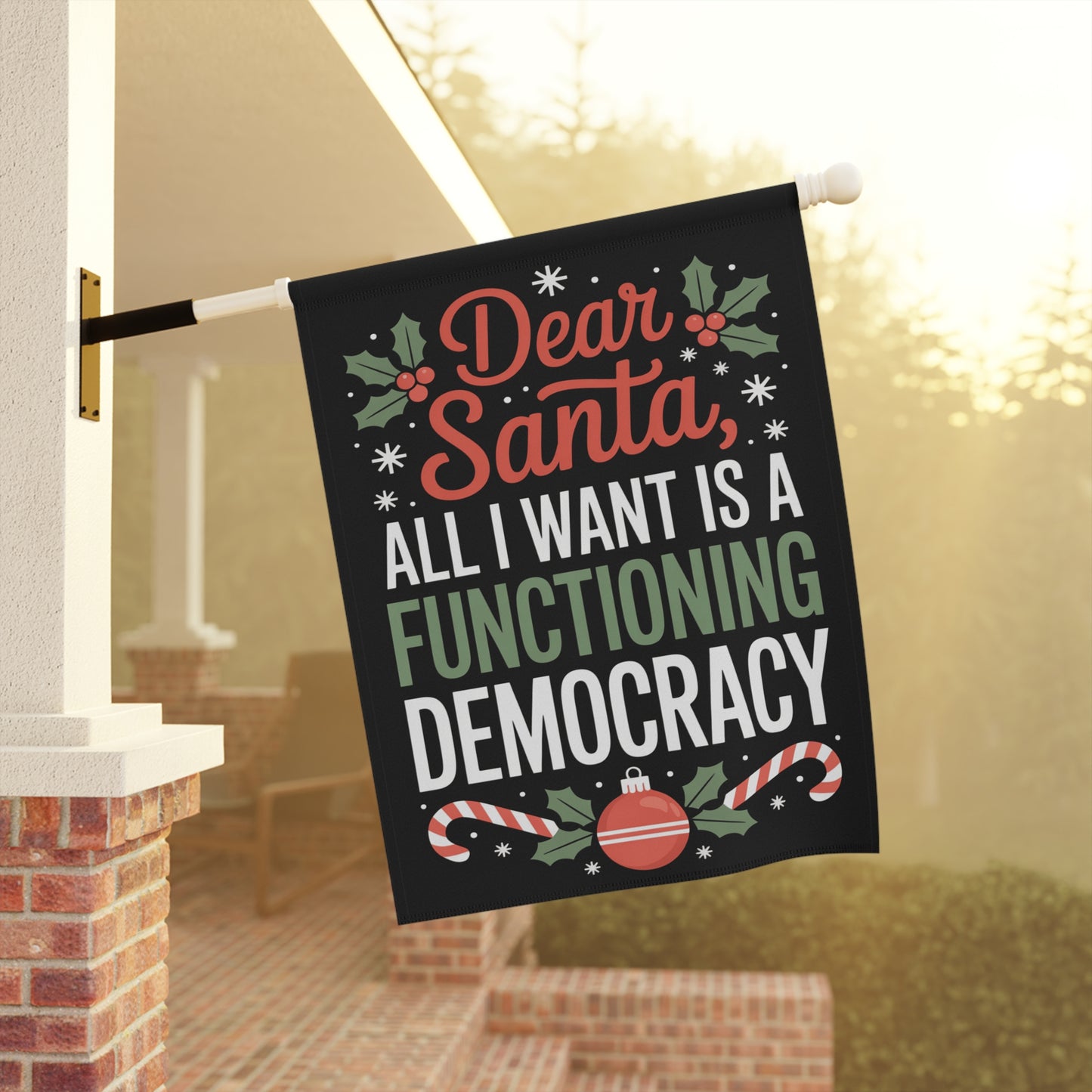 Dear Santa Holiday Garden Flag, Christmas Garden Flag, Holiday Garden Flag, Funny Political Holiday Decor, Democracy Gift, Free Shipping