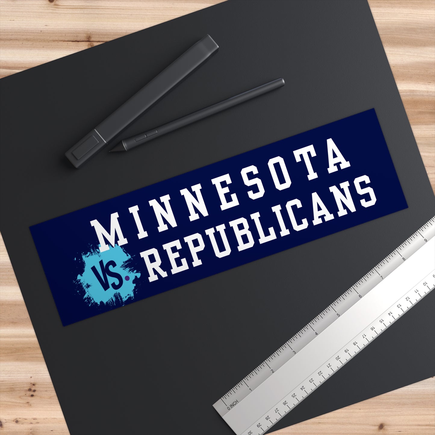 Minnesota vs Republicans Bumper Sticker Blue