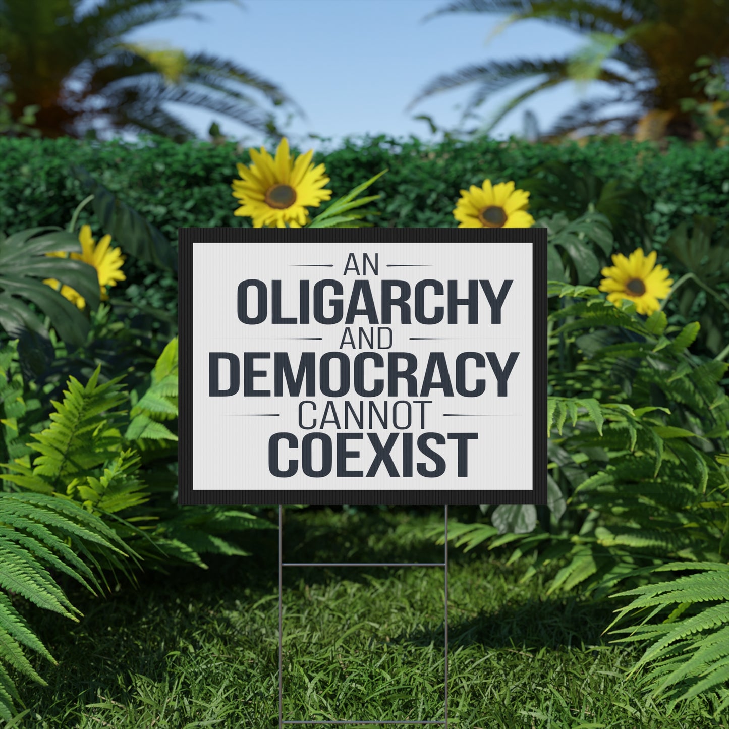 Oligarchy Democracy Yard Sign, Anti Trump Yard Sign, Anti Trump Lawn Sign, Democracy Yard Sign, Democracy Lawn Sign, Political Yard Sign