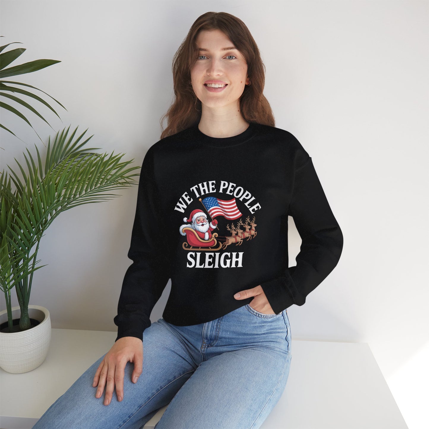 We the People Sleigh Sweatshirt, Merry Resistmas Sweatshirt, Holiday Sweatshirt, Christmas Sweatshirt, Unisex, Many Colors, Free Shipping