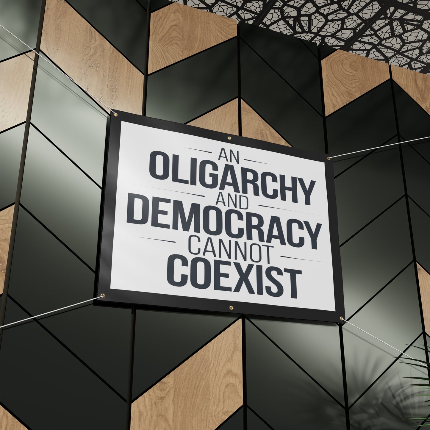 Oligarchy Democracy Banner, Anti Trump Banner, Matte Vinyl Indoor/Outdoor Banner, Protest Banner, Political Banner, Custom Banner