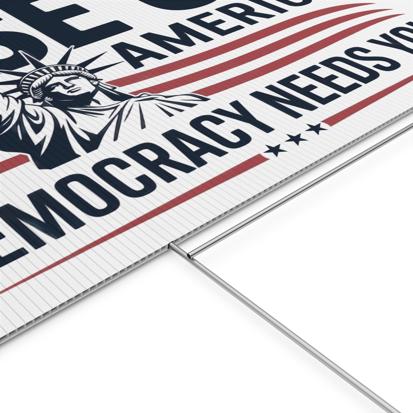 Democracy Yard Sign, Anti Trump Yard Sign, Rise Up America, Political Yard Sign, Print on Both Sides, Multiple Sizes
