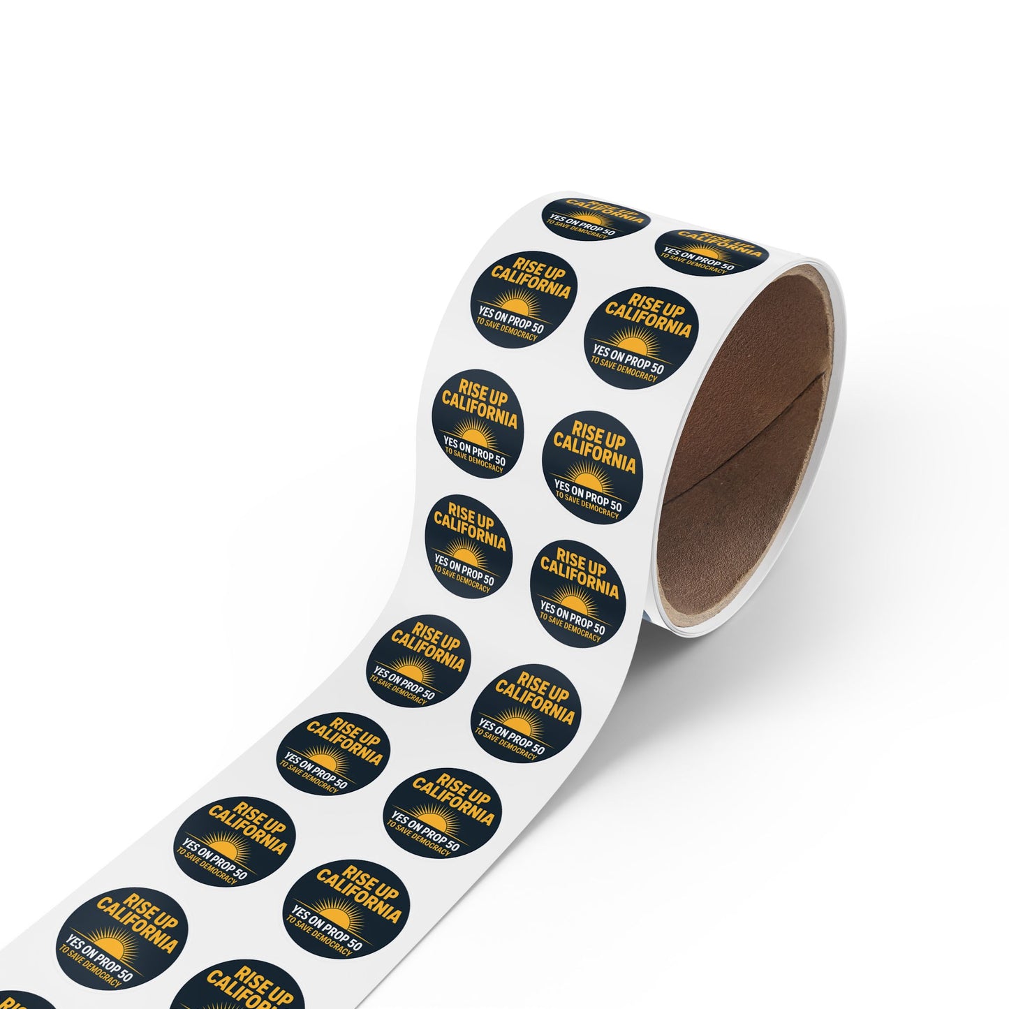 Yes on Prop 50 Stickers, Rolls of 50, 100 or 250, 1 inch or 2 inches, Free Shipping, Election Rigging Response Act Stickers.