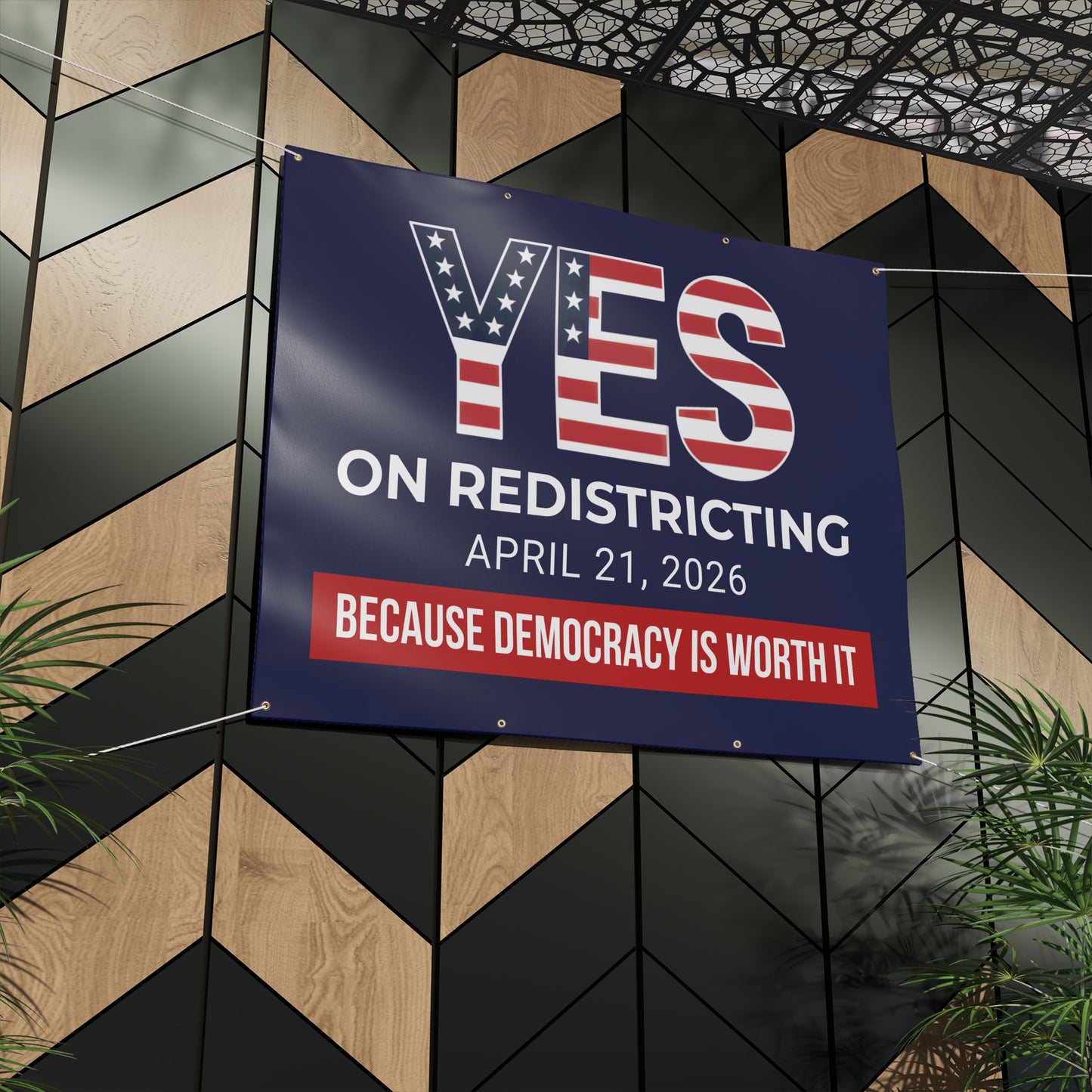 Vote Yes on Virginia Redistricting Matte Banner — Virginia Redistricting Signs