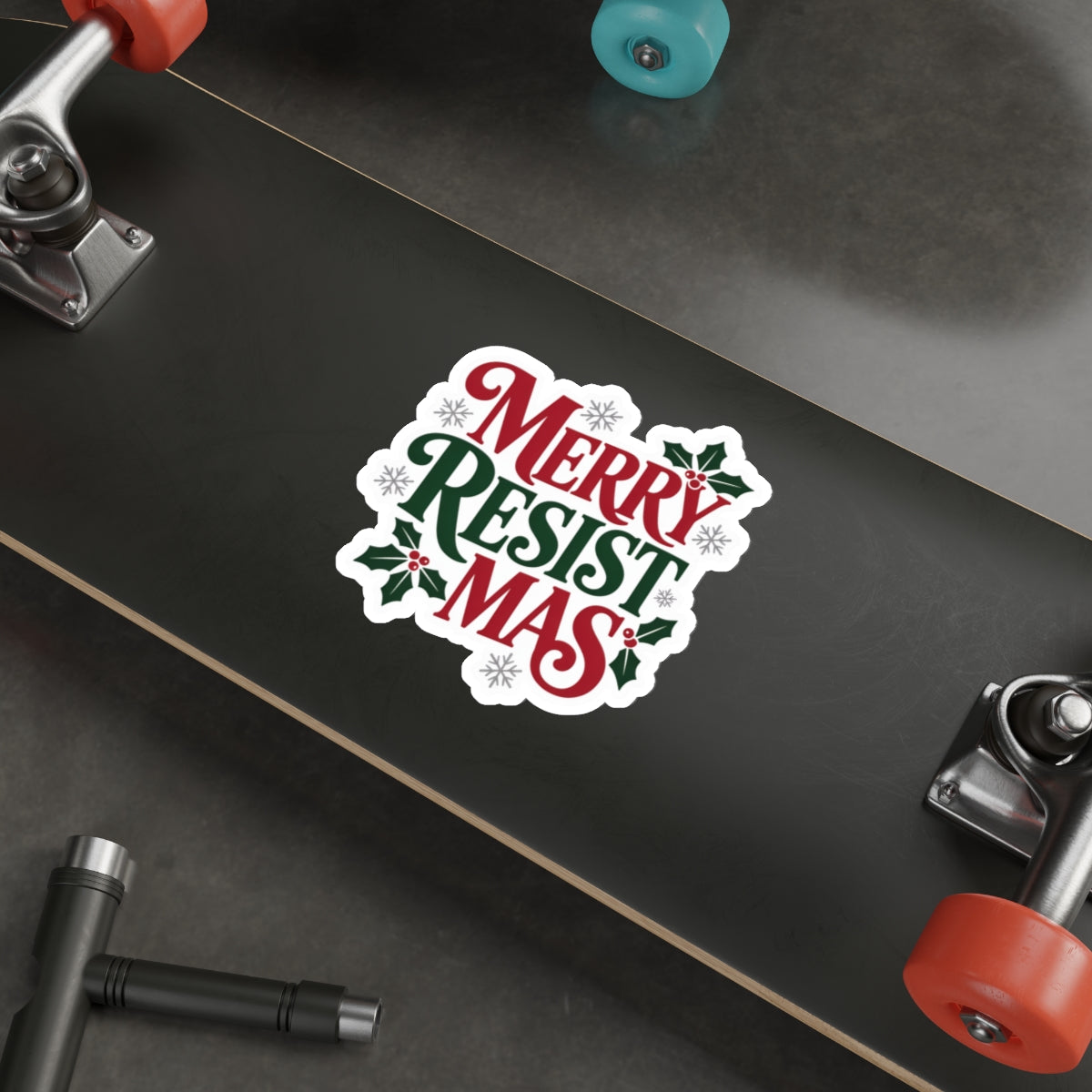 Merry Resistmas Sticker, Premium Vinyl, Indoor/Outdoor, Multiple Sizes Available, Holiday Stickers, Christmas Stickers, Political Gift