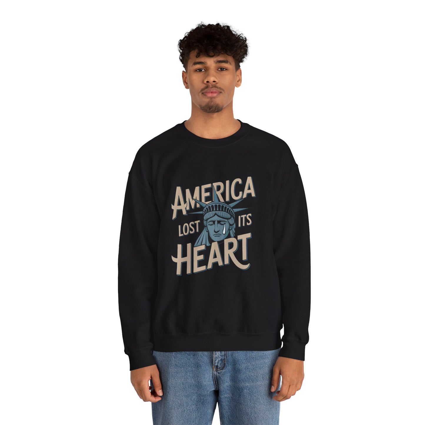 America Lost Its Heart Sweatshirt, Anti Trump Sweatshirt, Unisex Style, Free Shipping, Lady Liberty, Statue of Liberty, Shame on America