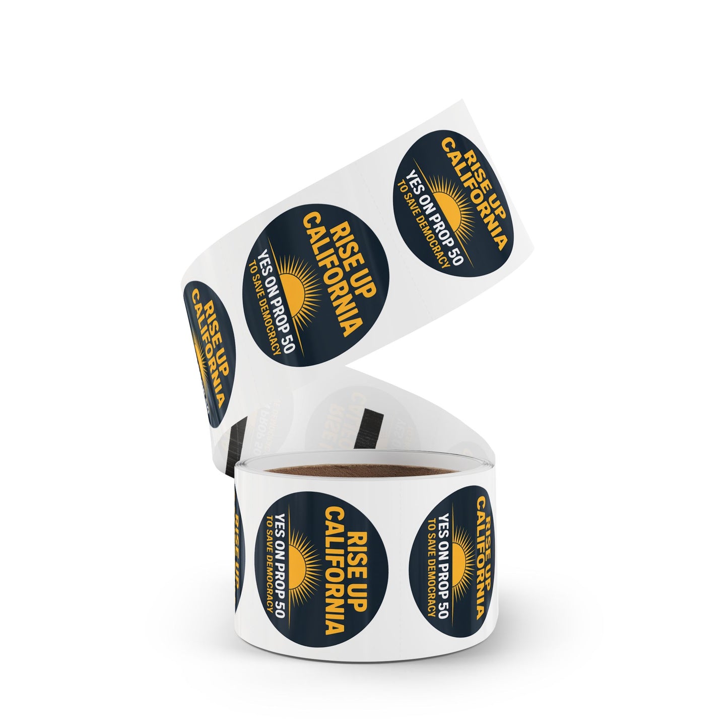 Yes on Prop 50 Stickers, Rolls of 50, 100 or 250, 1 inch or 2 inches, Free Shipping, Election Rigging Response Act Stickers.