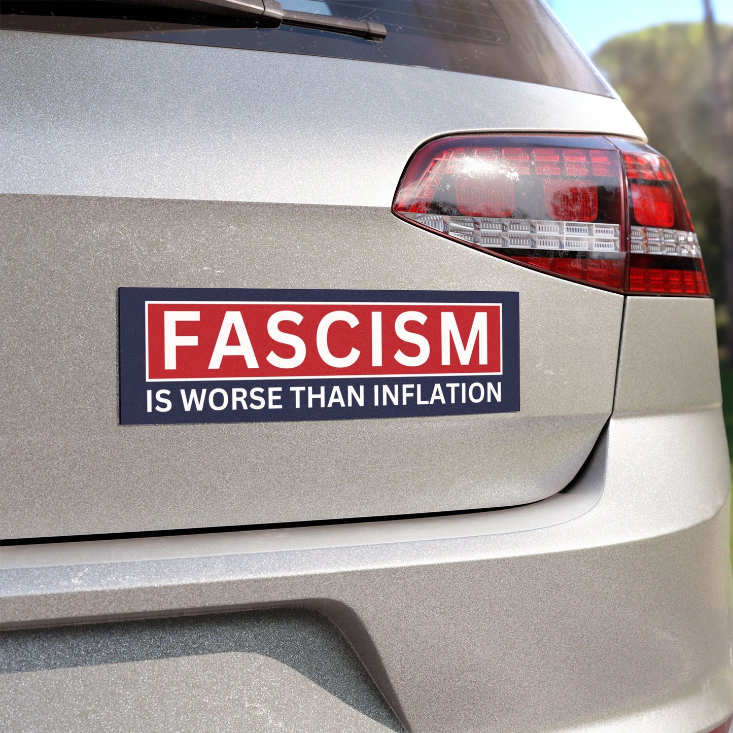 Fascism is Worse Than Inflation Magnet, Free Shipping, Anti Trump Car Magnet, Democracy Car Magnet, Political Car Magnet, Custom Car Magnet