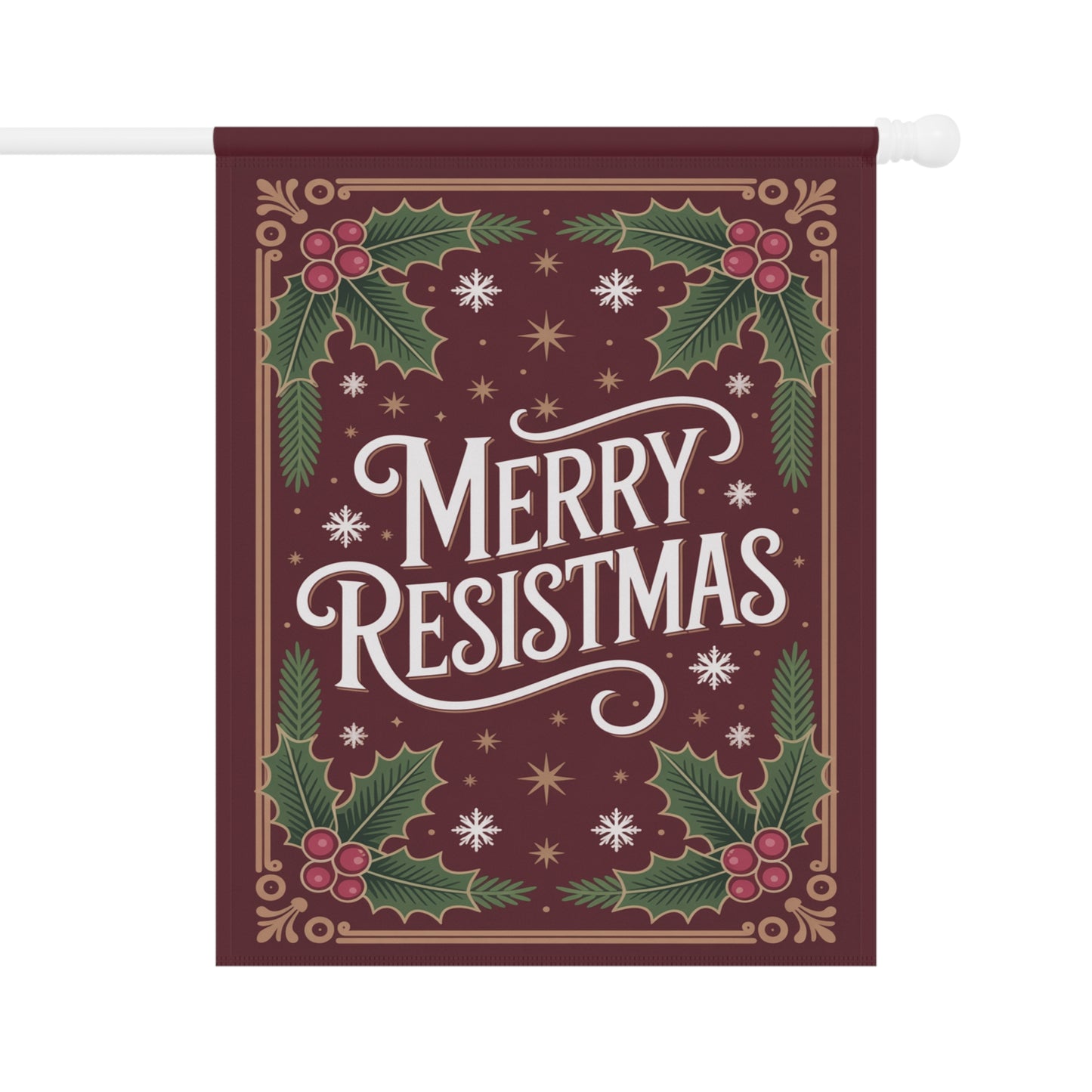 Merry Resistmas Garden Flag, Christmas Garden Flag, Holiday Garden Flag, Funny Political Holiday Decor, Democracy Gift
