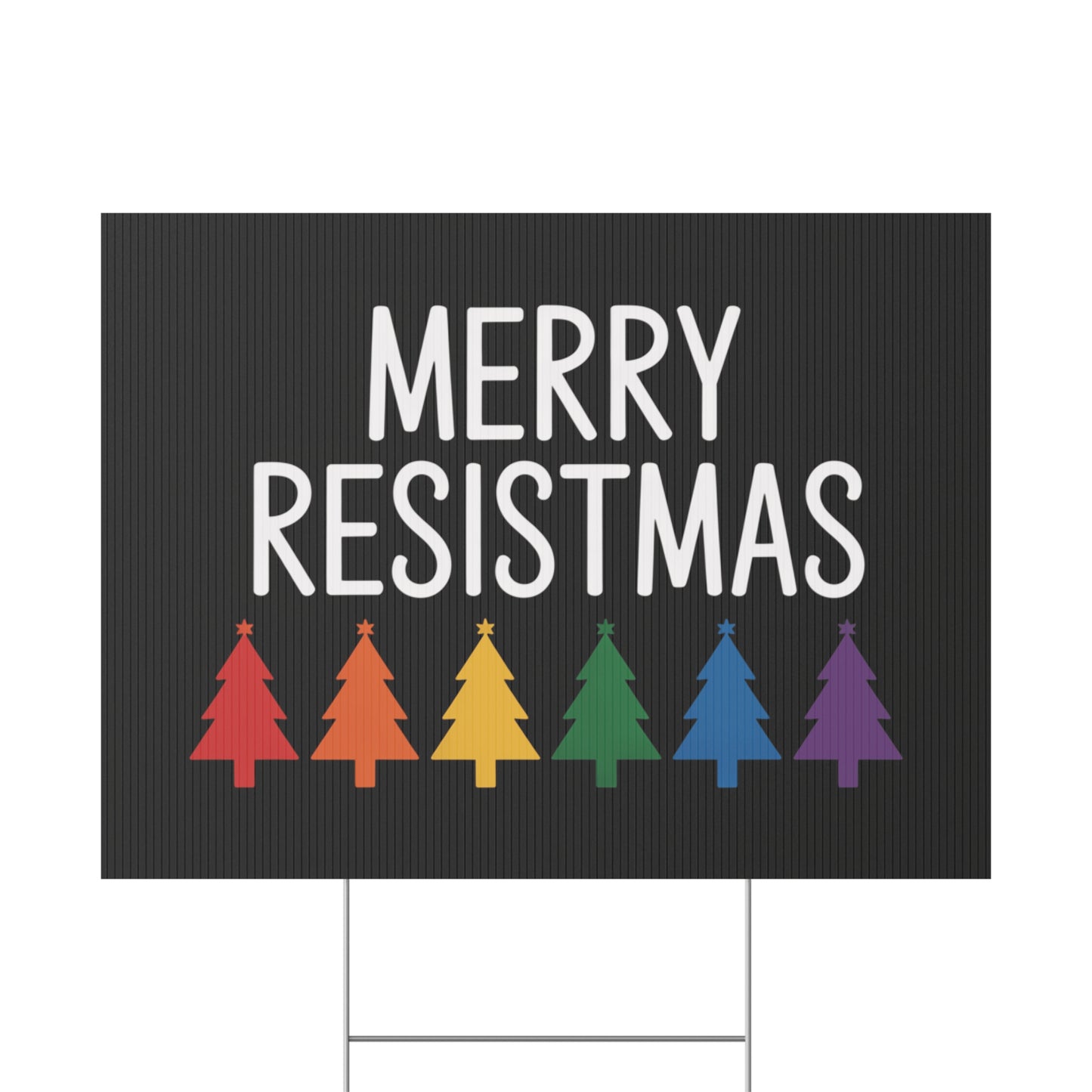 Merry Resistmas Yard Sign, Funny Political Yard Sign, Funny Political Christmas Yard Sign, Democracy Holiday Yard Sign, 3 Sizes with H Stake