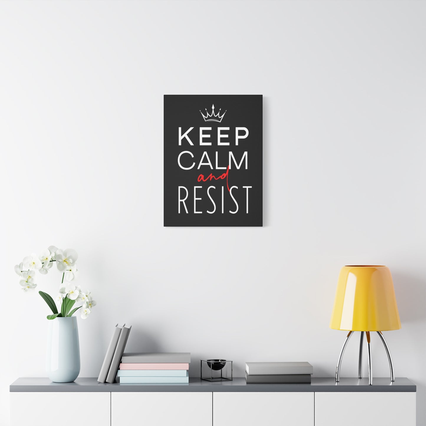 Keep Calm and Resist, Stretched Matte Canvas, Multiple Sizes