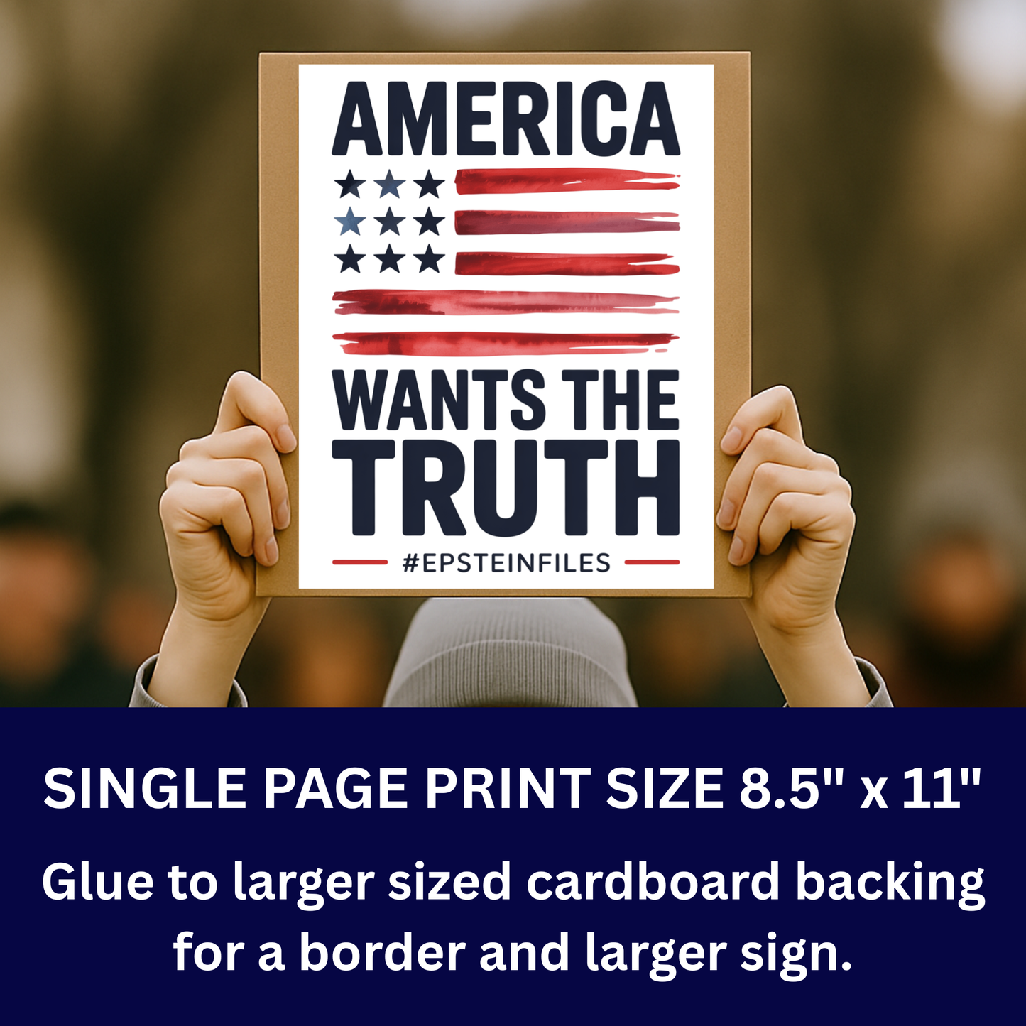 Epstein Files Protest Sign, Printable Protest Sign Kit, Anti Trump Digital Download, Political Poster