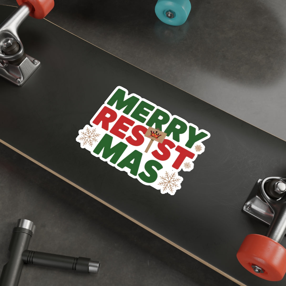 Merry Resistmas Sticker, Premium Vinyl, Indoor/Outdoor, Multiple Sizes Available, Holiday Stickers, Christmas Stickers, Anti Trump Stickers