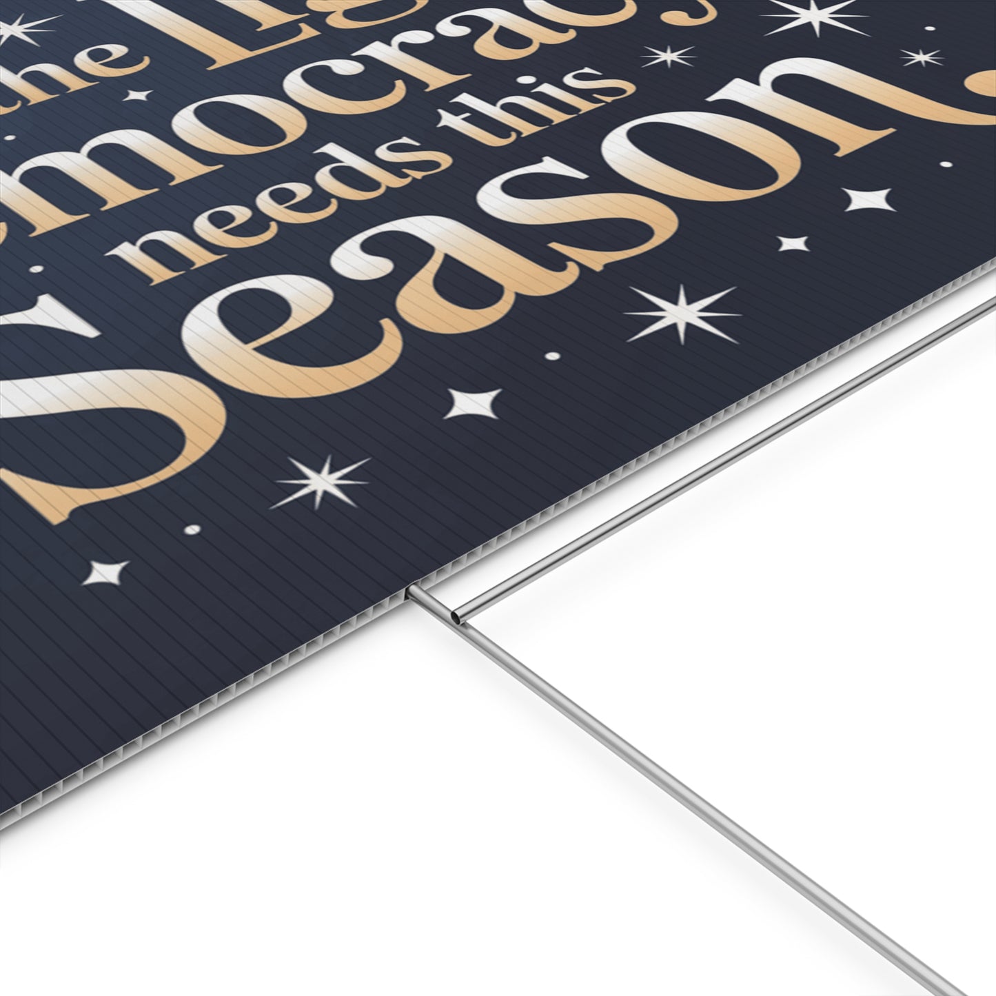 Holiday Yard Sign, Political Christmas Yard Sign, Democracy Yard Sign with H Stake, 24" x 18", Anti Trump Yard Sign, Print on Both Sides