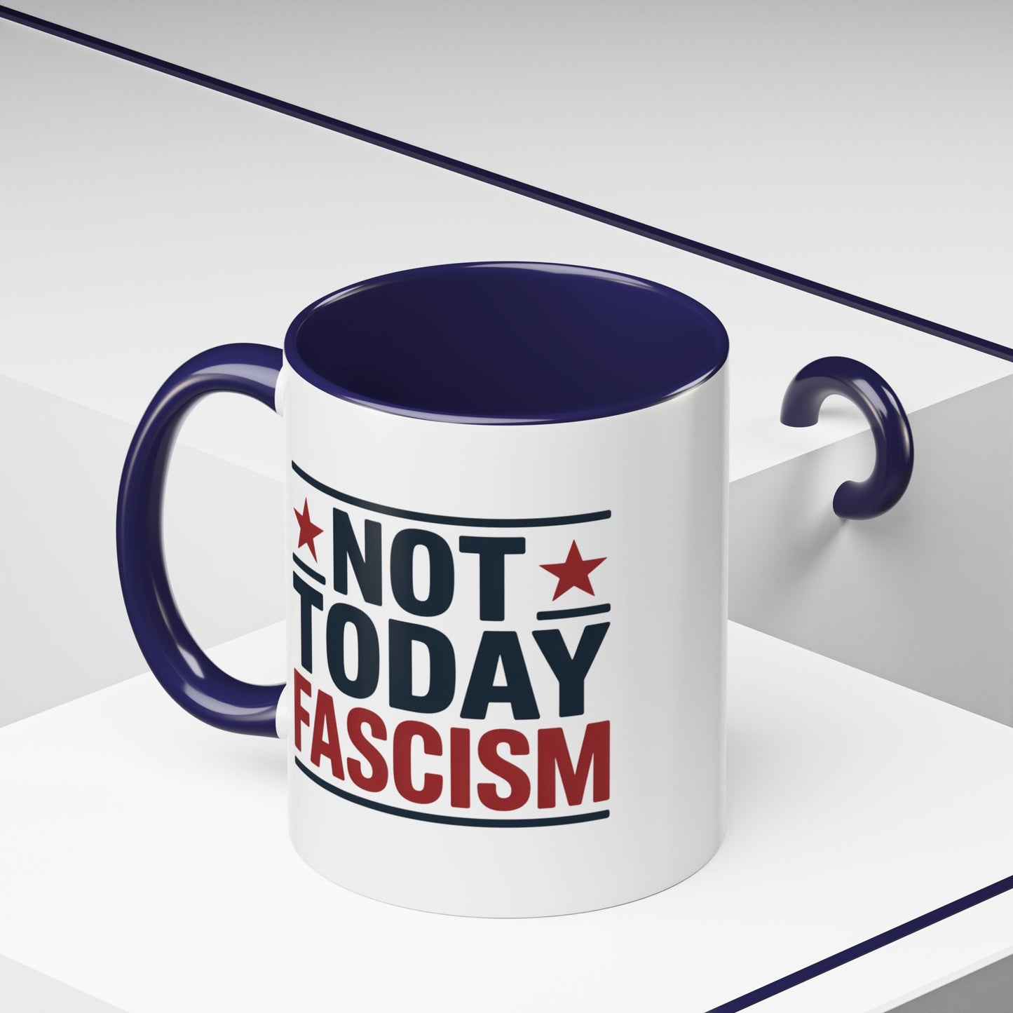 Not Today Fascism Mug, Ceramic, 11oz, Free Shipping, Political Gift, Gift for Democrats, Gift for Patriots, Gift for Republicans