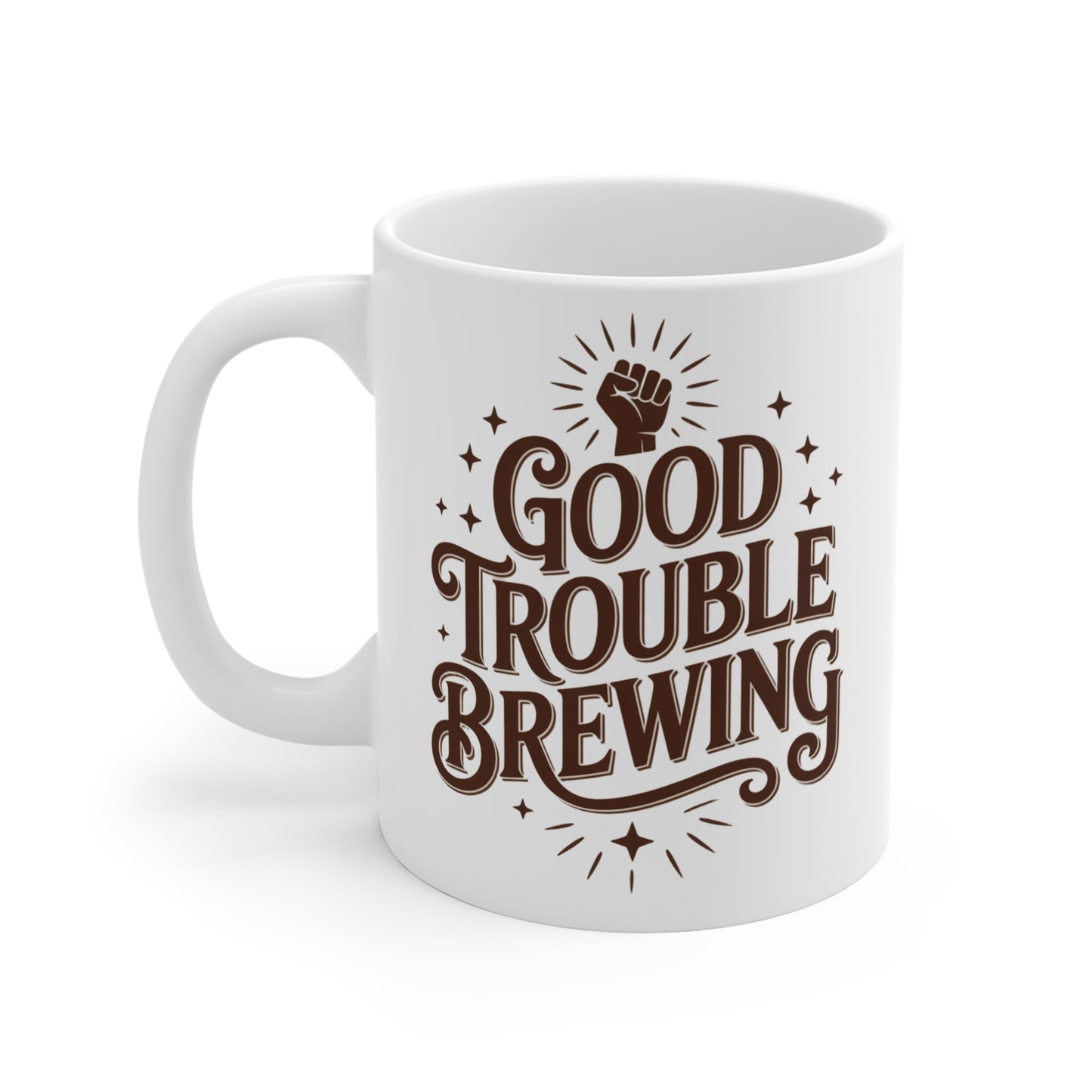 Good Trouble Brewing Mug, 11oz, Ceramic - Wholesale Democracy Mugs