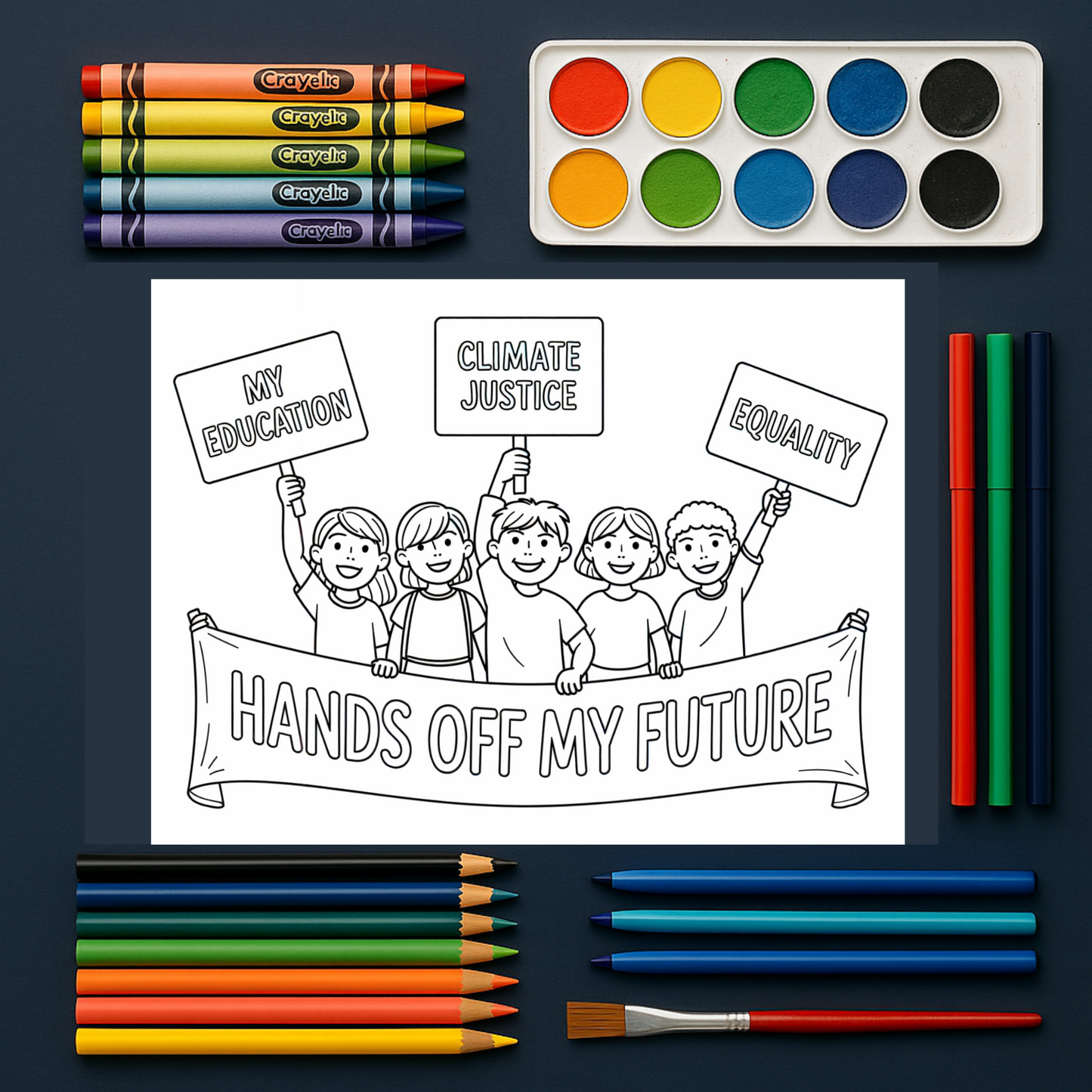 Free Protest Signs for Kids - Coloring Pages for Kids - All 3 Designs Included - Kids Protest Signs - Print, Color, and Glue to Cardboard