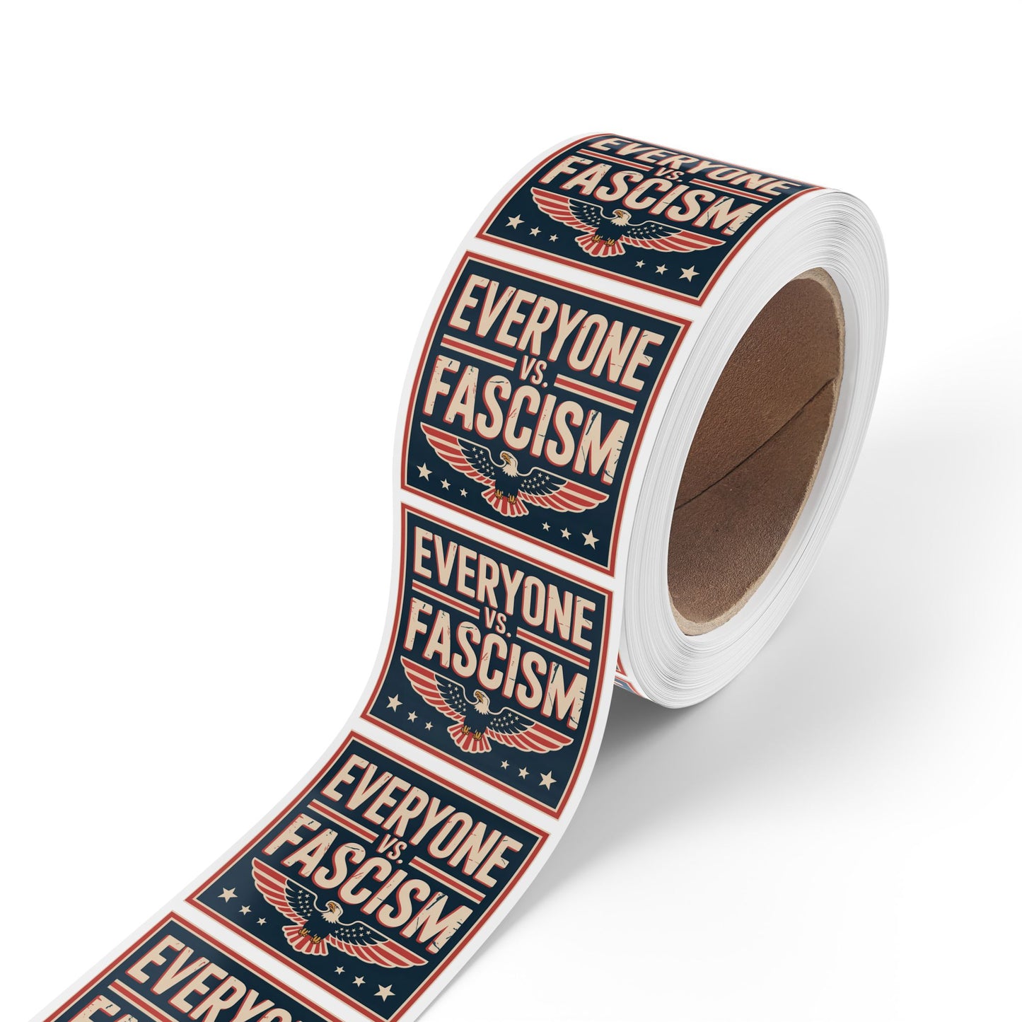 Everyone vs Fascism Stickers, Wholesale Political Sticker Rolls – 2″×2″ Vinyl, Waterproof, High Turnover & Profit Margin