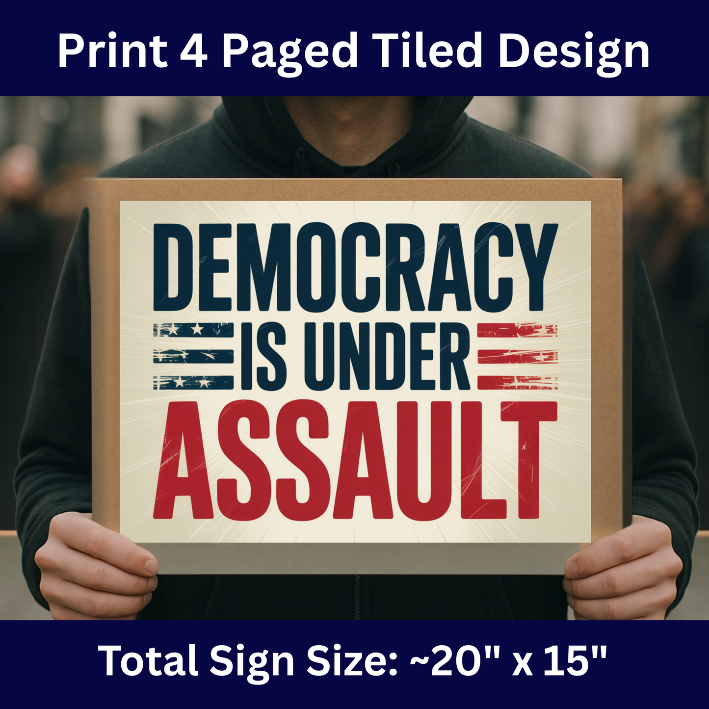 Anti Trump Protest Signs, No Kings Protest Signs, 2 Sizes - Print at Home and Glue to Cardboard