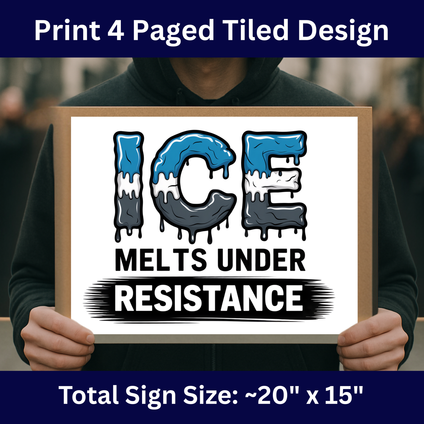 FREE Anti ICE Protest Signs, Anti Trump Protest Signs 2 Sizes - Print at Home and Glue to Cardboard, Printable Protest Signs