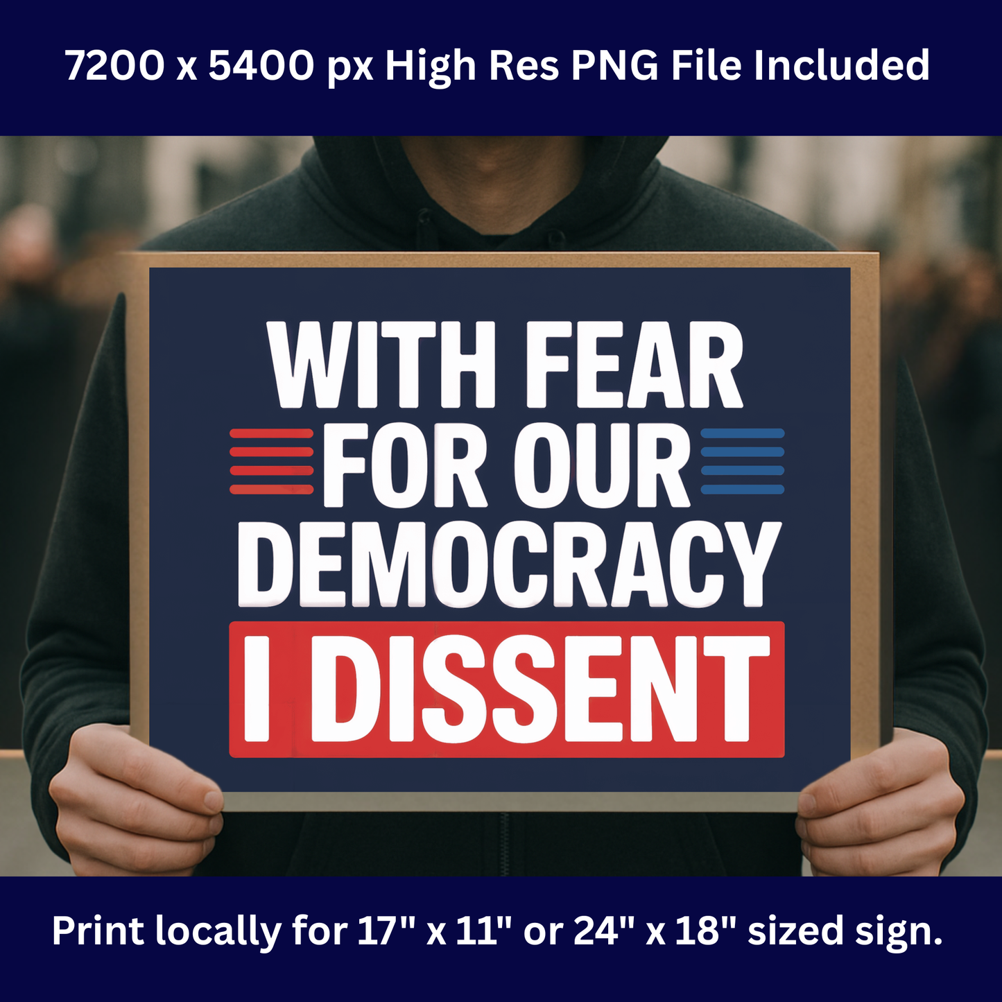 I Dissent Protest Sign, No Kings Printable Protest Sign, Protest Poster